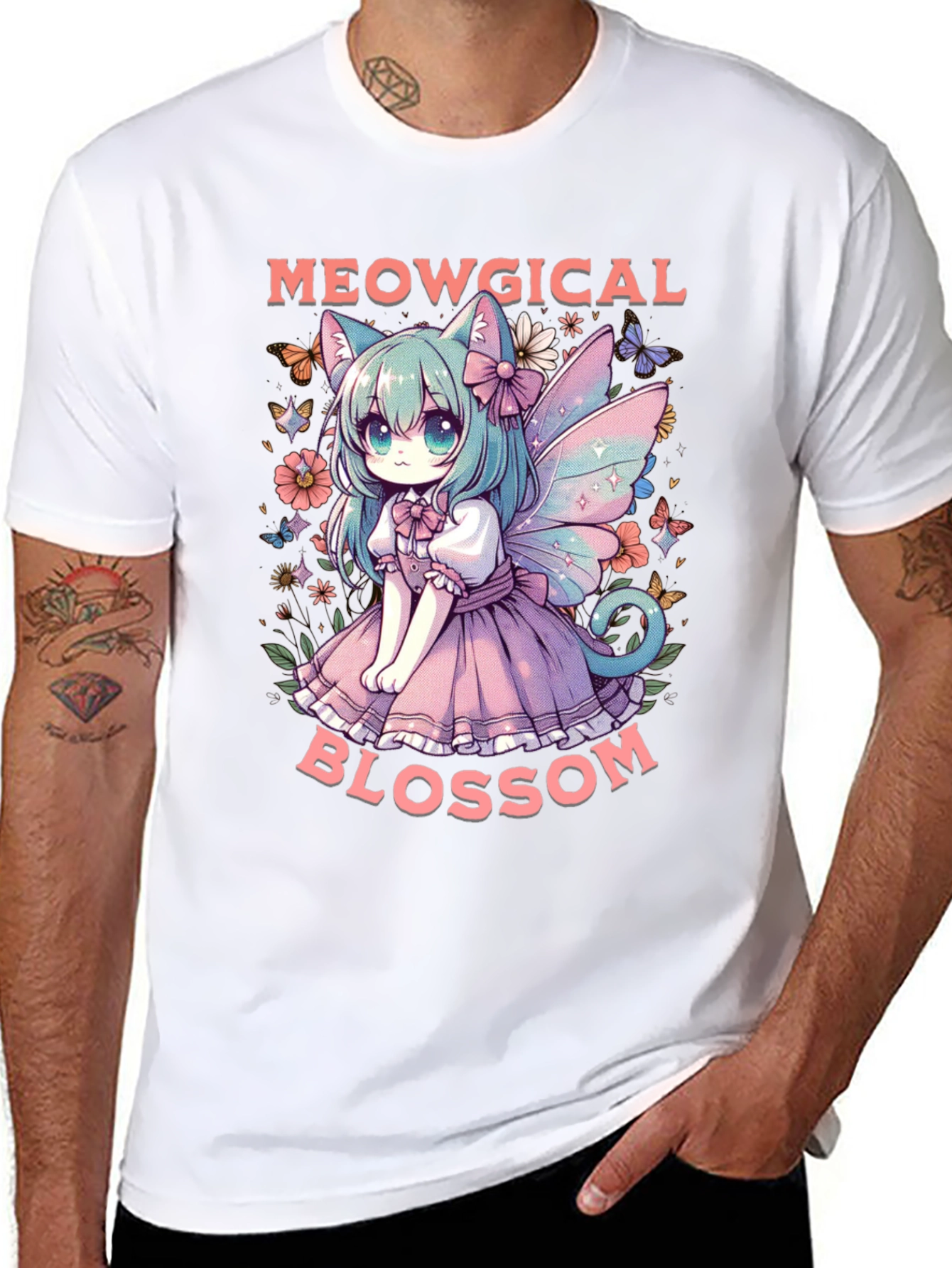 Meowgical Blossom Graphic Tee