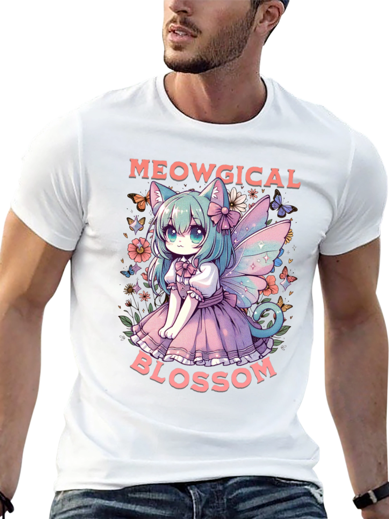 Meowgical Blossom Graphic Tee