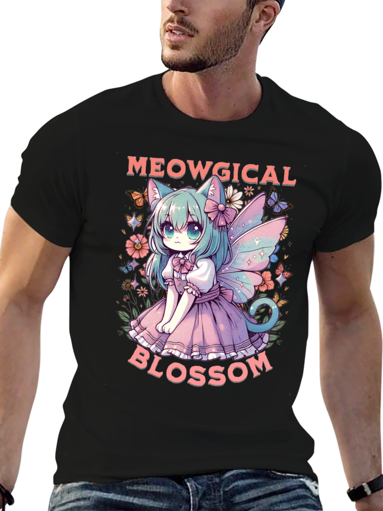 Meowgical Blossom Graphic Tee