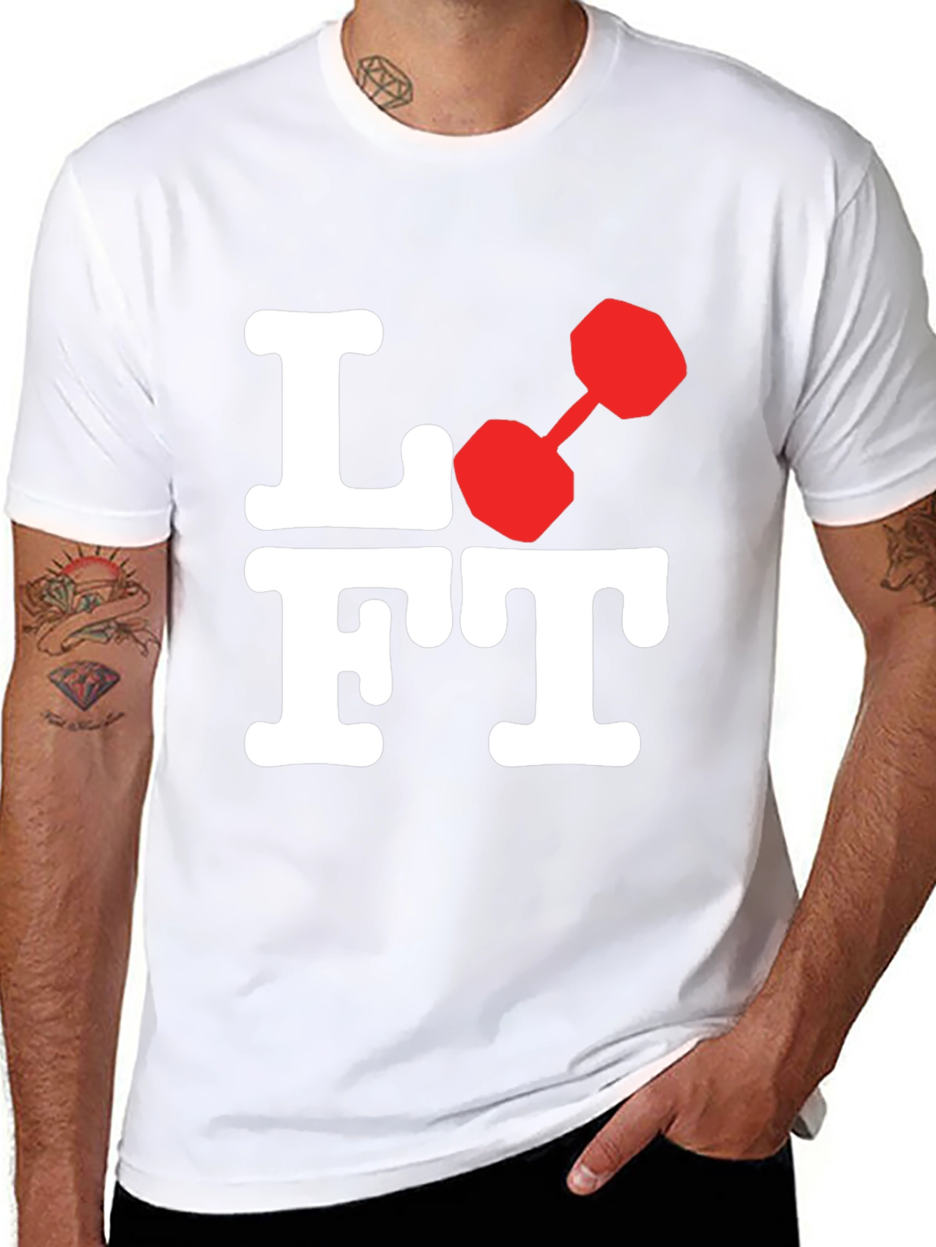 Lift Dumbbell Graphic Tee - Black Cotton