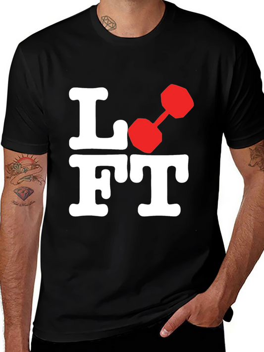 Lift Dumbbell Graphic Tee - Black Cotton