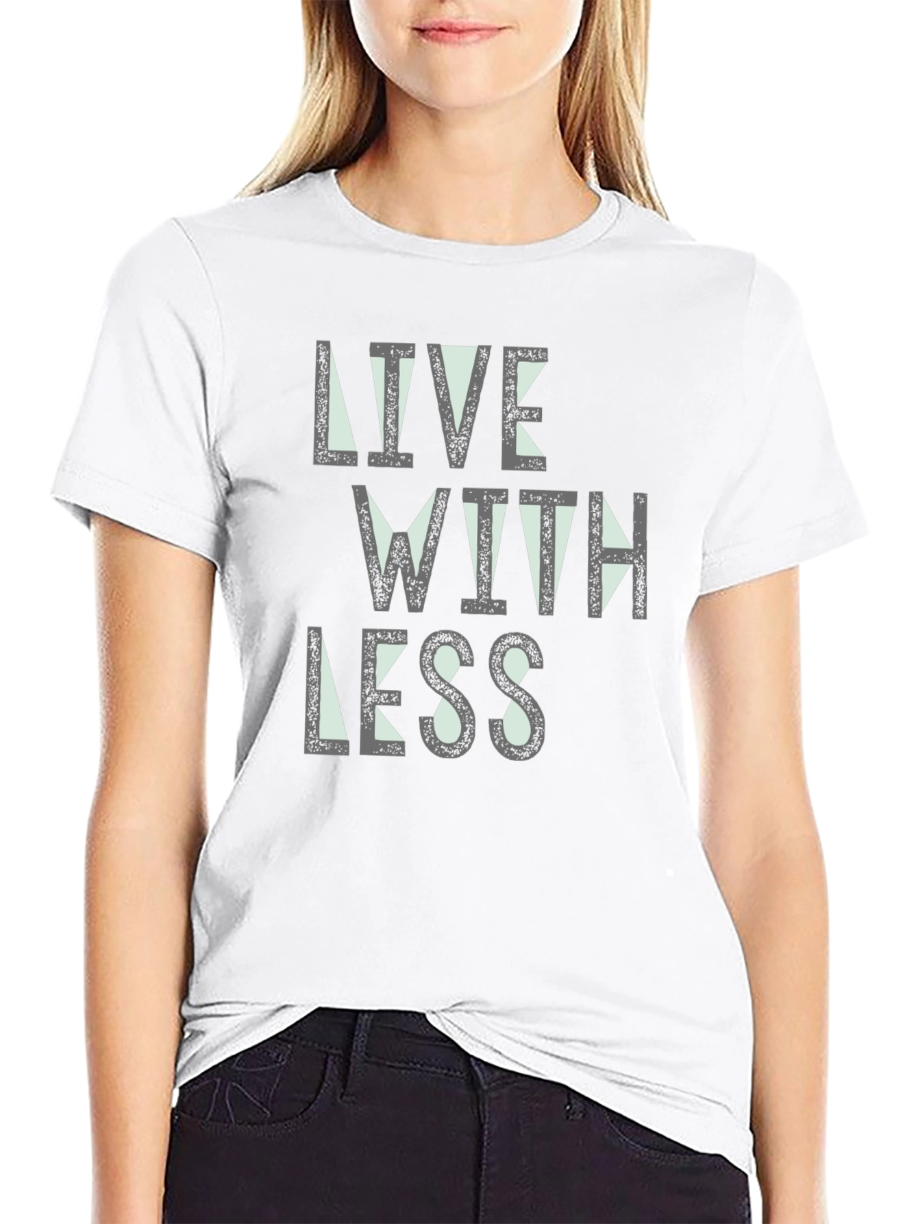 Live With Less Black Graphic Tee