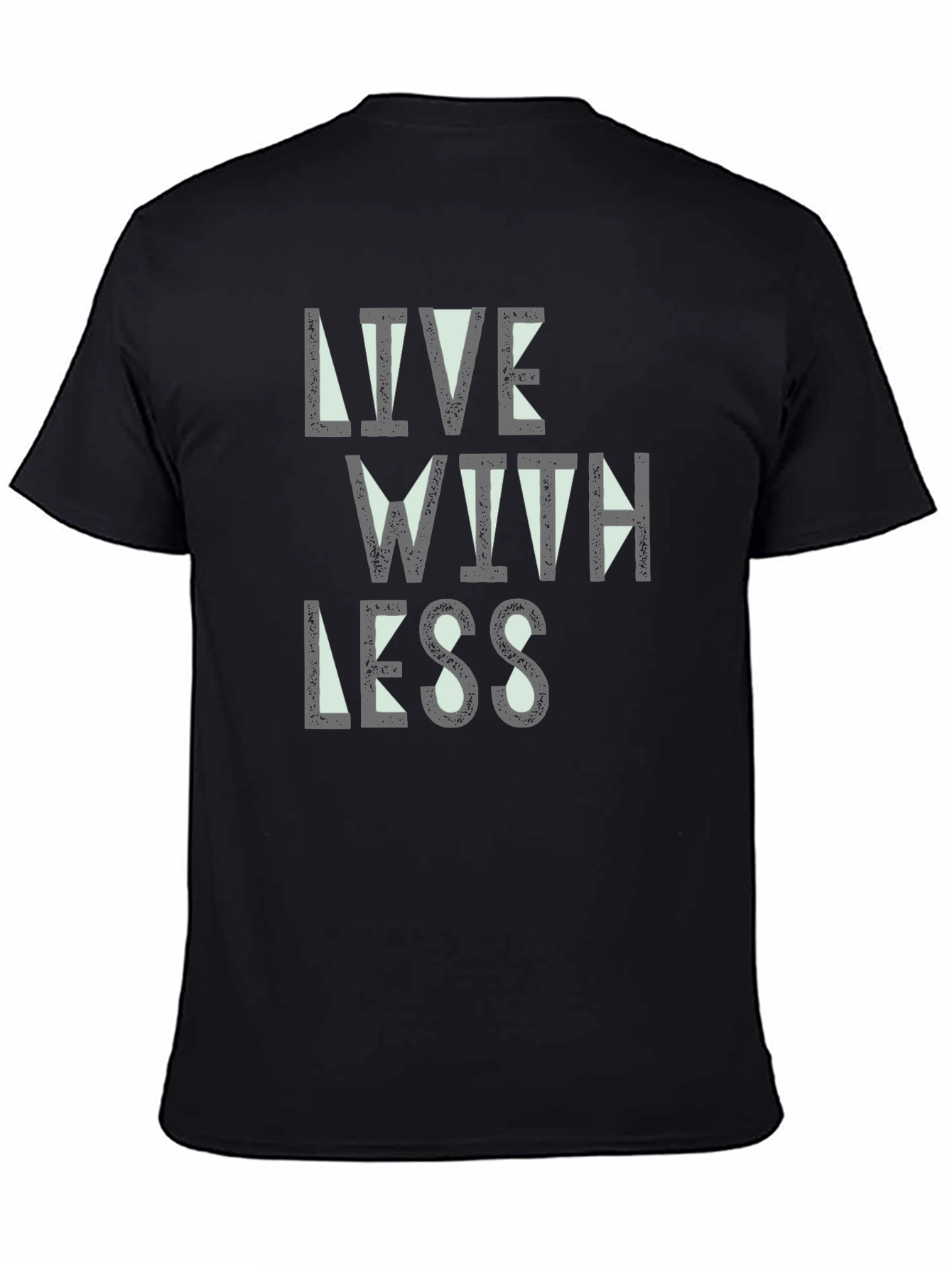 Live With Less Black Graphic Tee