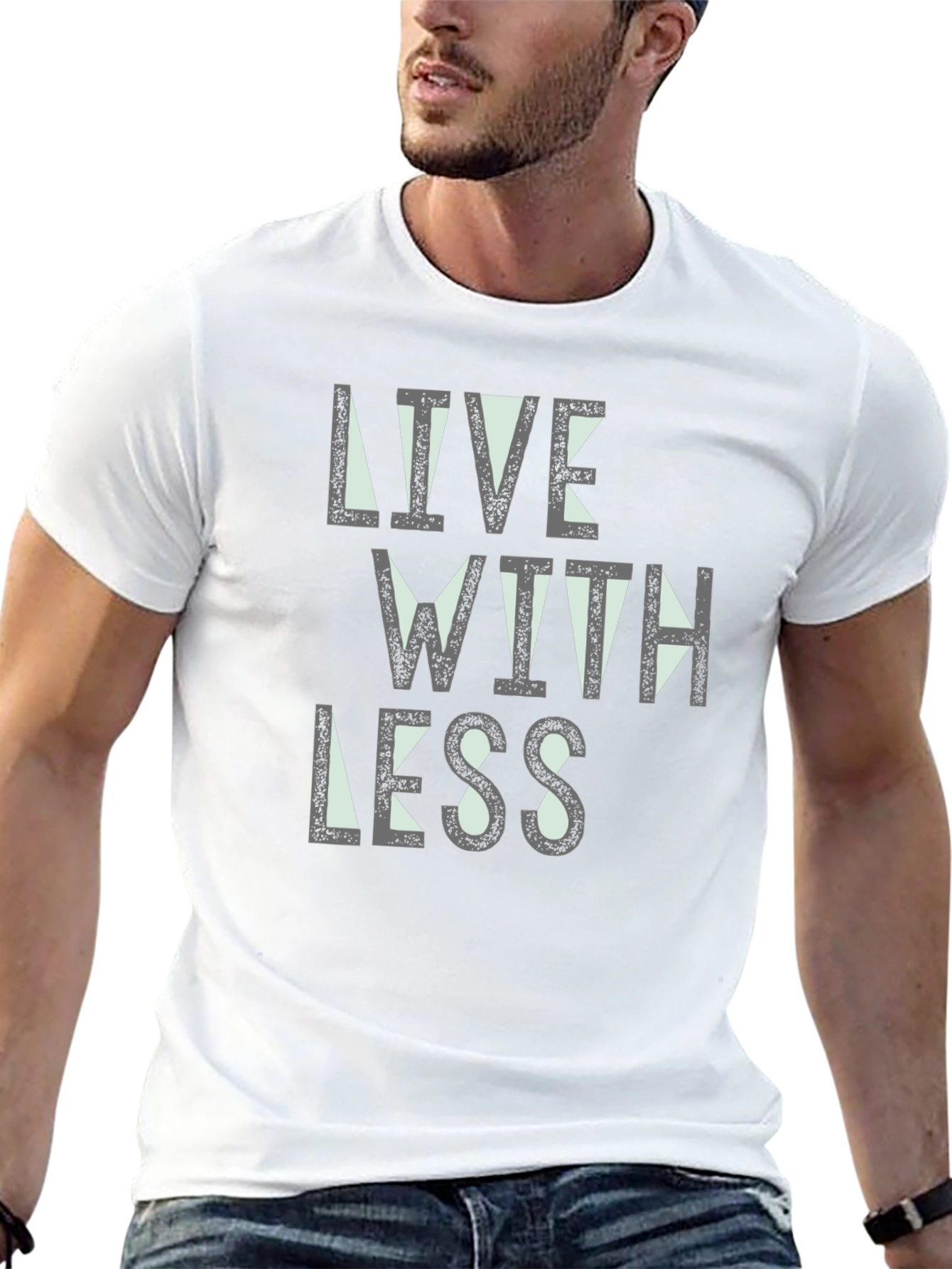 Live With Less Black Graphic Tee