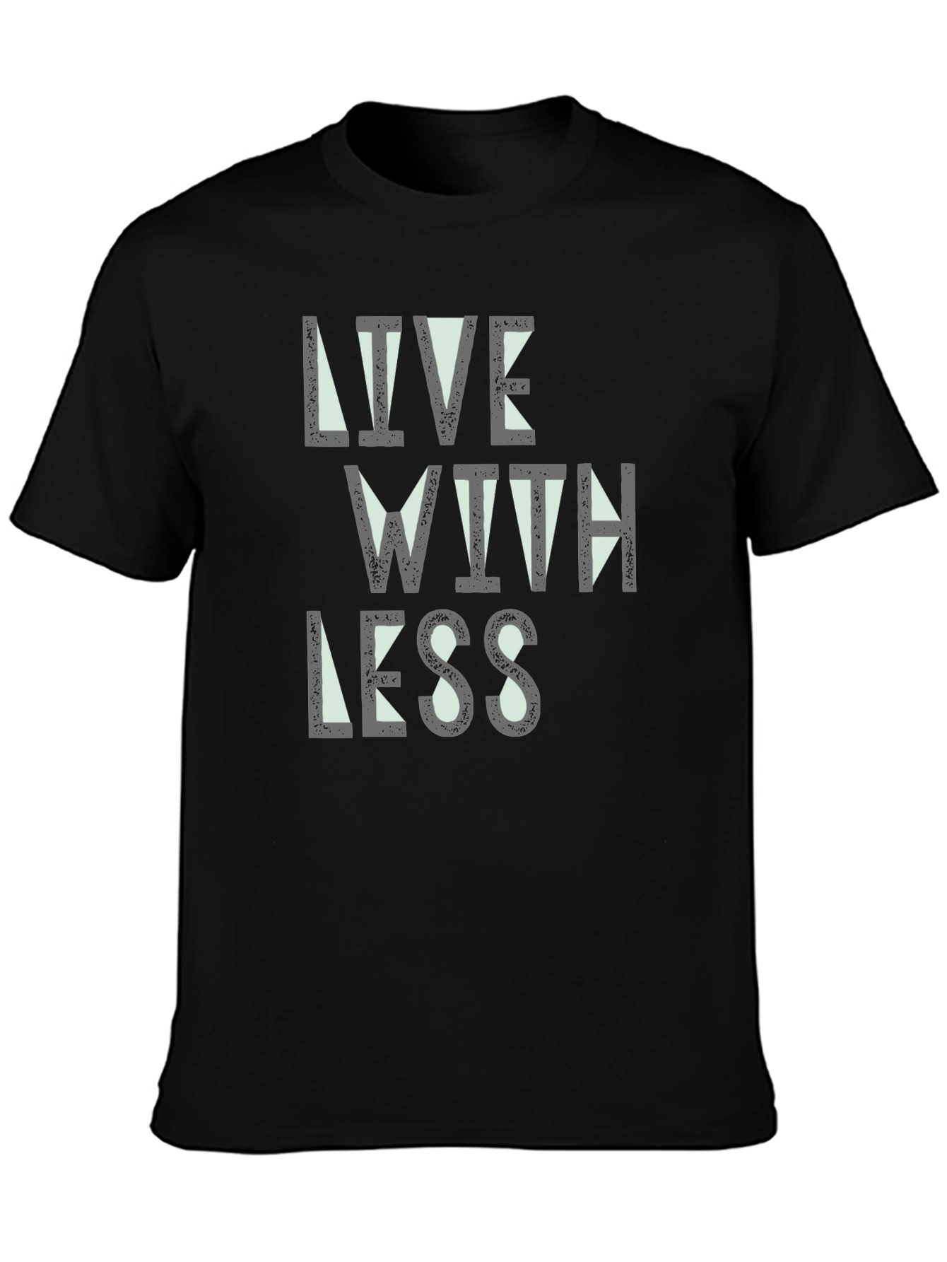 Live With Less Black Graphic Tee