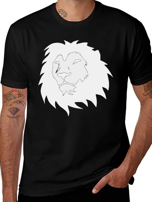Lion Graphic T-Shirt - Black Cotton Tee