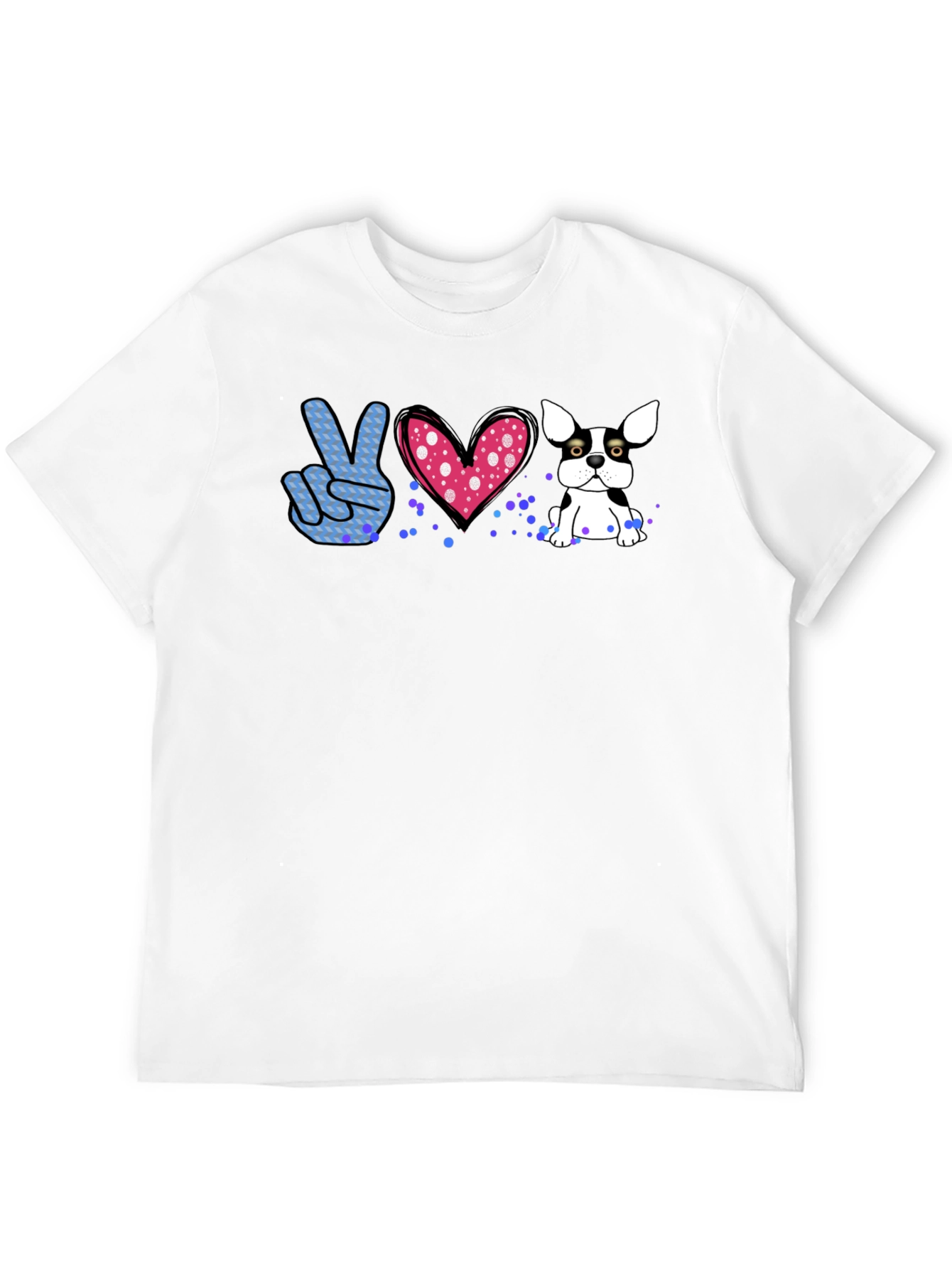Peace Love Bulldog Graphic Tee