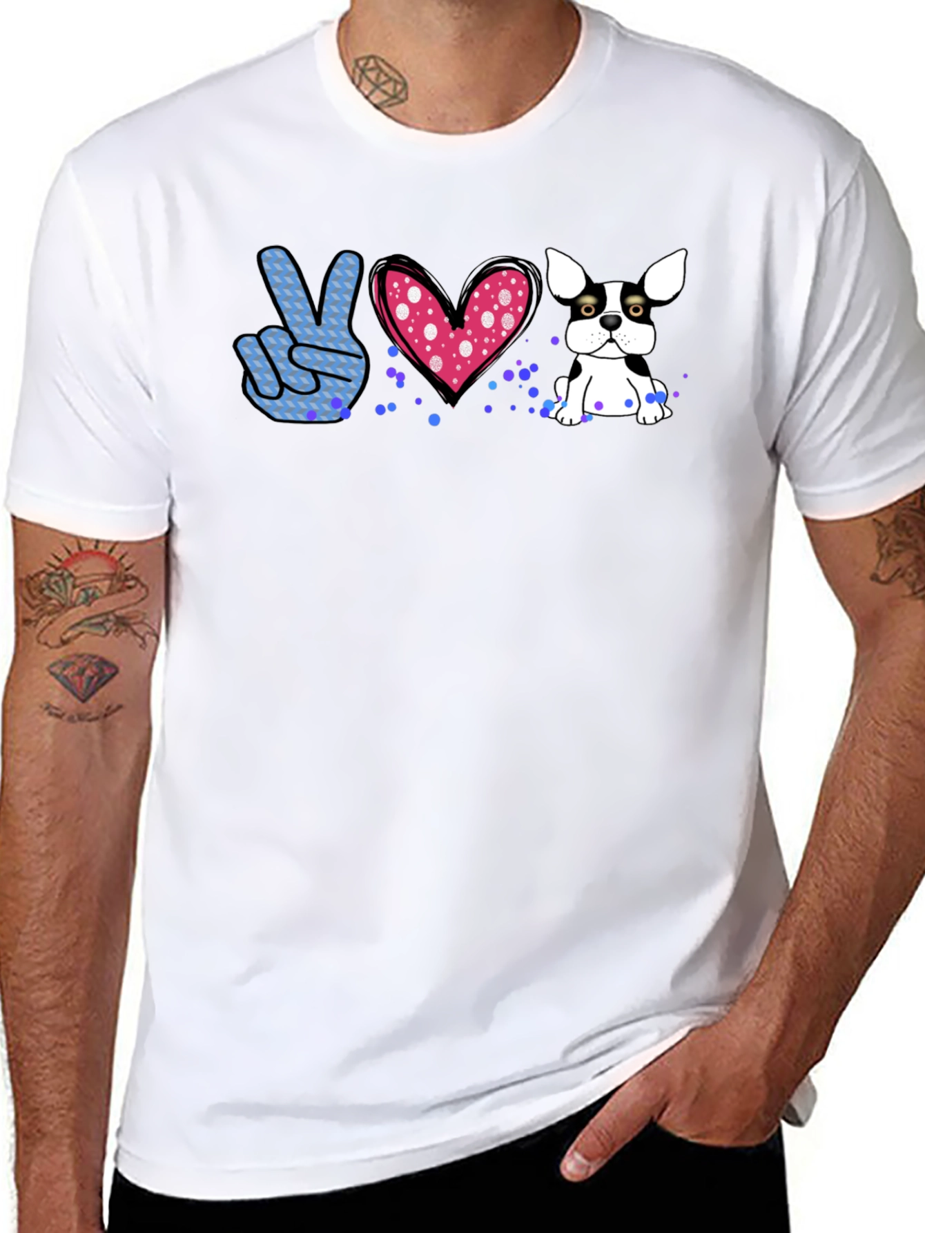 Peace Love Bulldog Graphic Tee