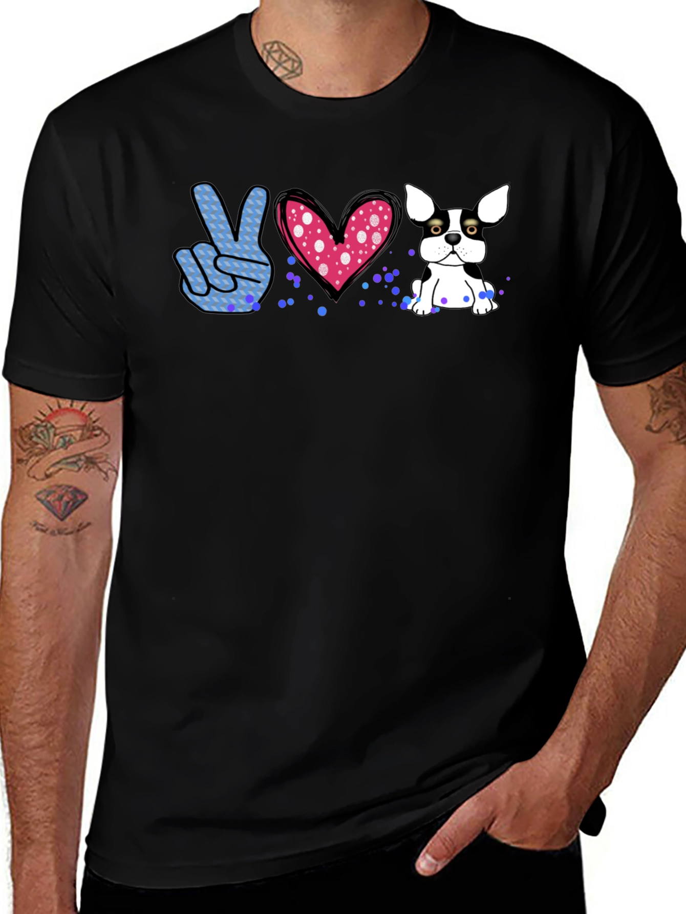 Peace Love Bulldog Graphic Tee