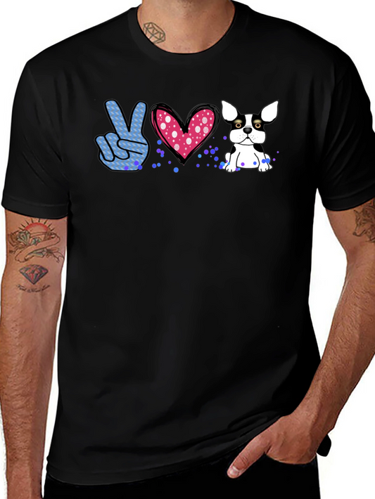 Peace Love Bulldog Graphic Tee