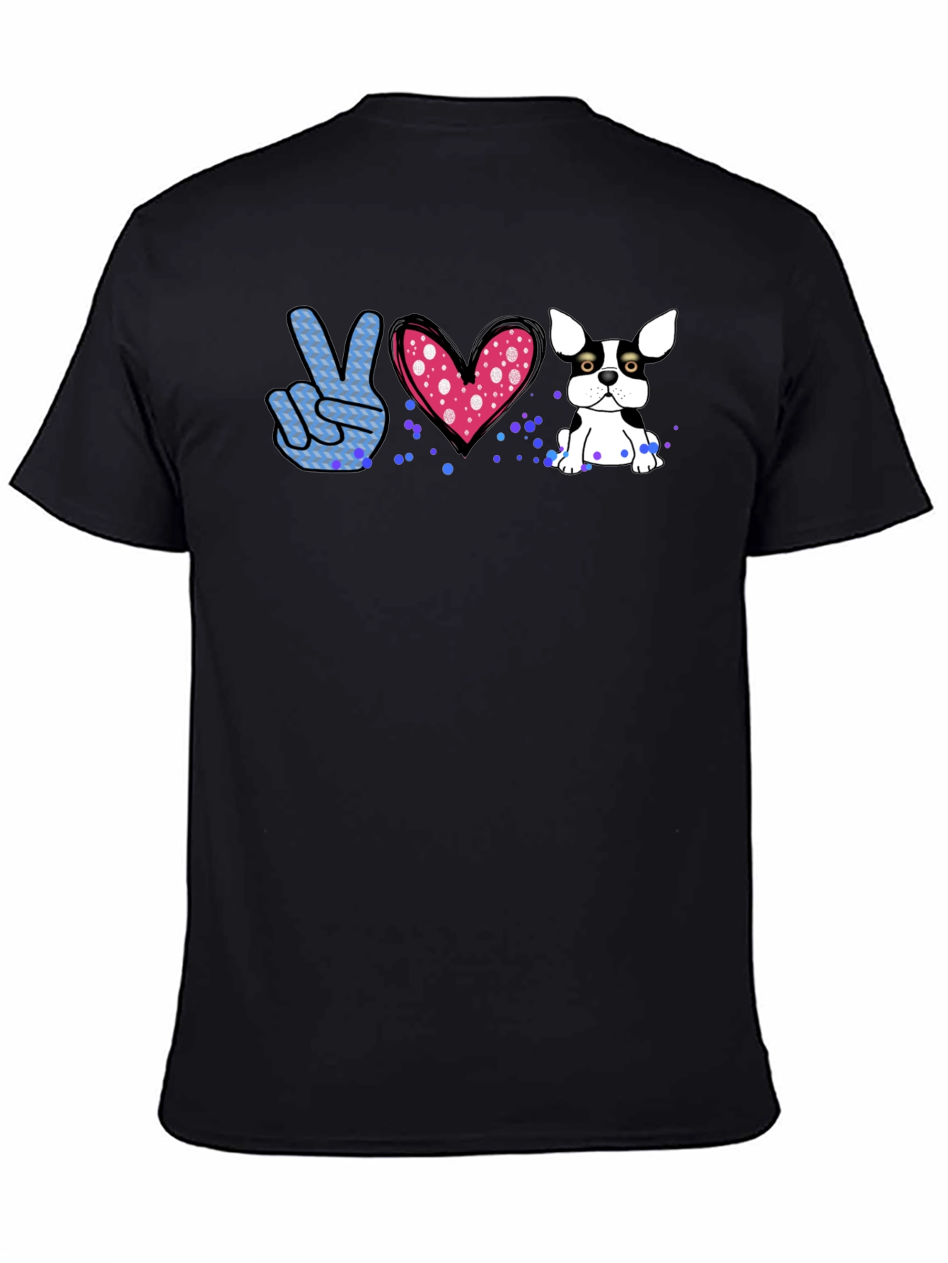 Peace Love Bulldog Graphic Tee