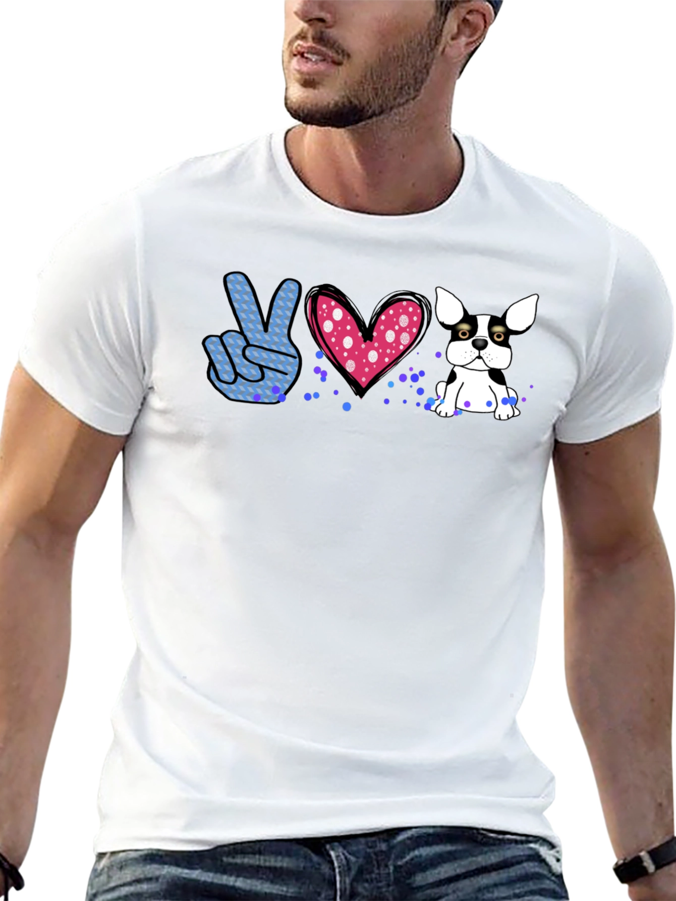 Peace Love Bulldog Graphic Tee