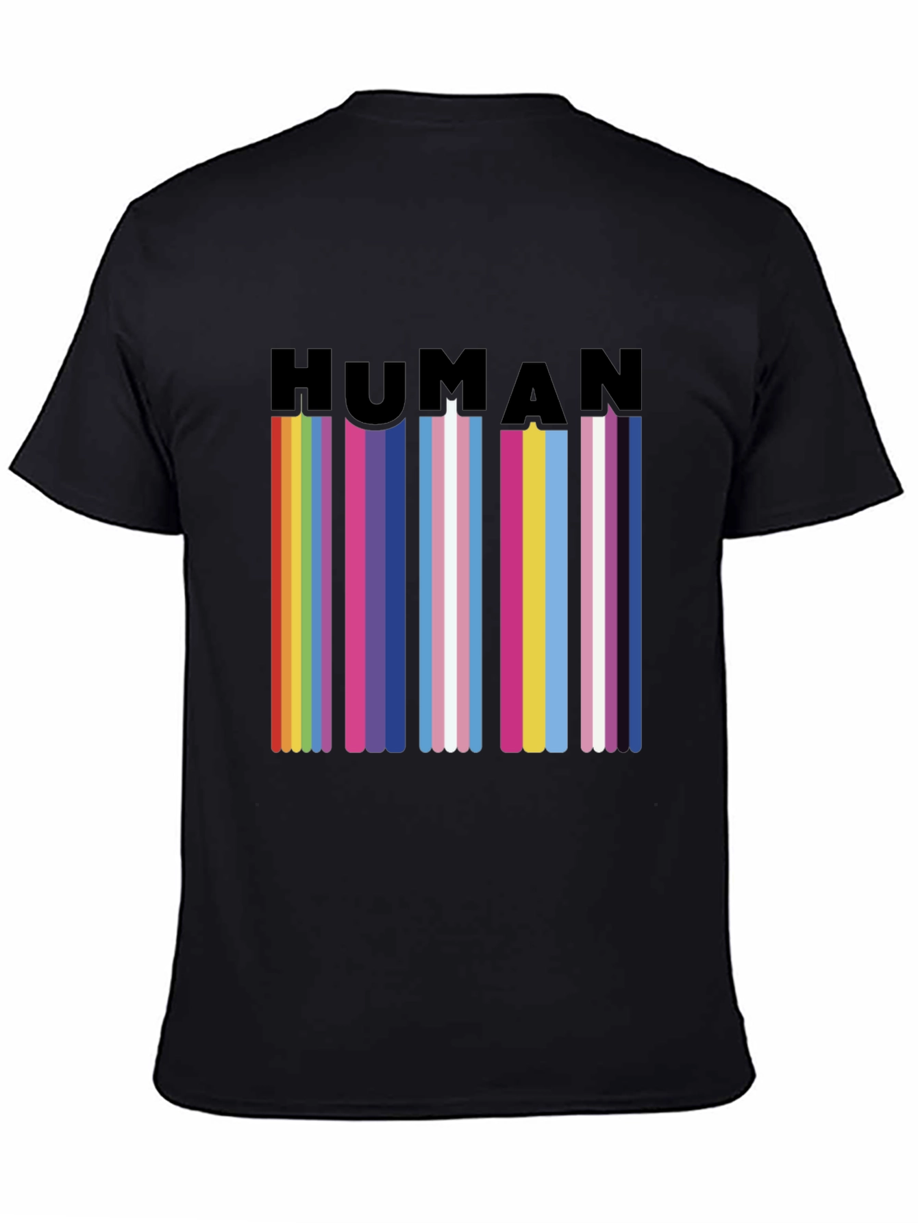 Human Pride T-Shirt - LGBTQ+ Rainbow Stripes