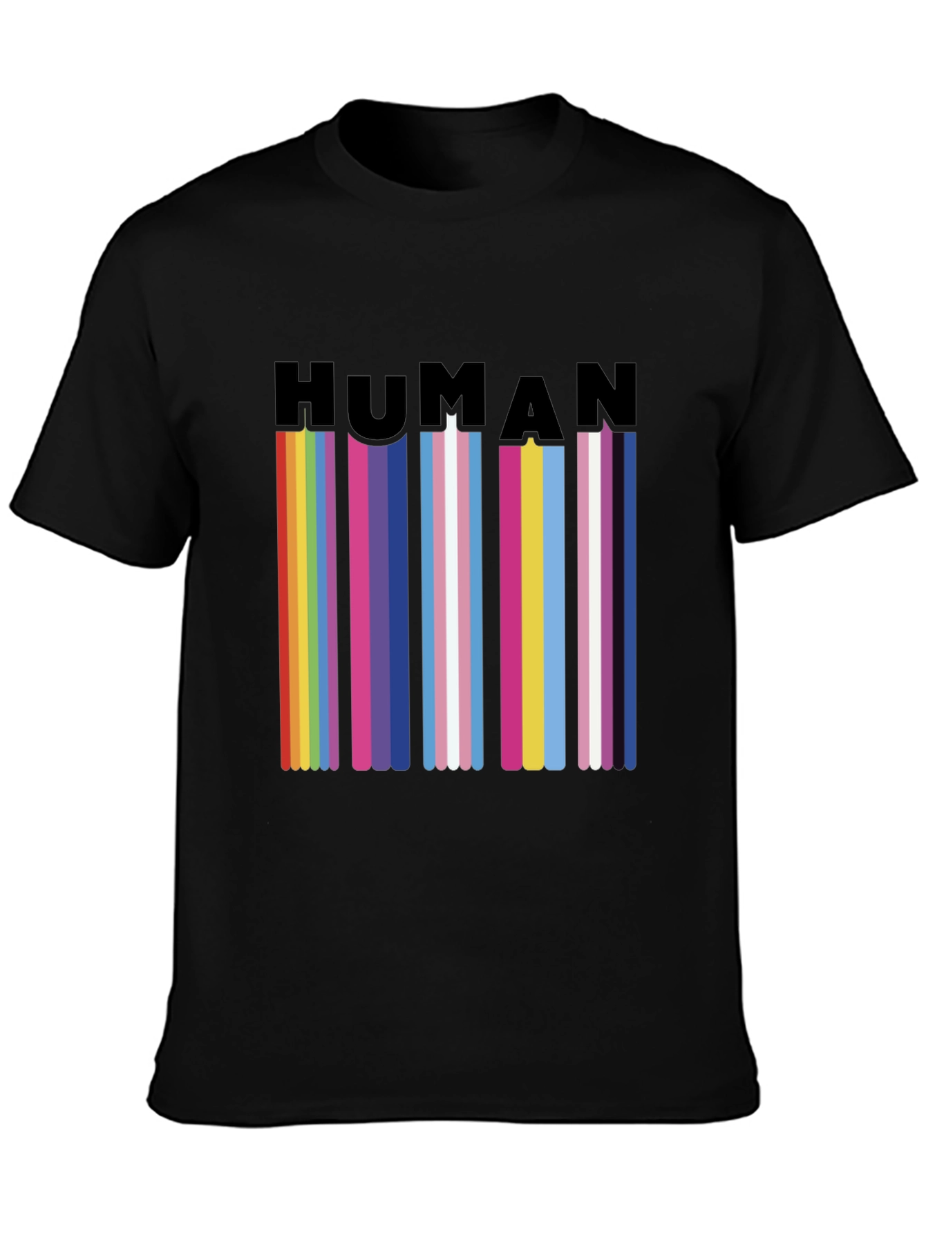 Human Pride T-Shirt - LGBTQ+ Rainbow Stripes