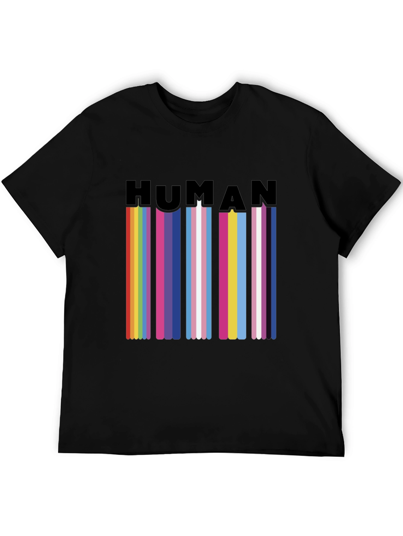 Human Pride T-Shirt - LGBTQ+ Rainbow Stripes