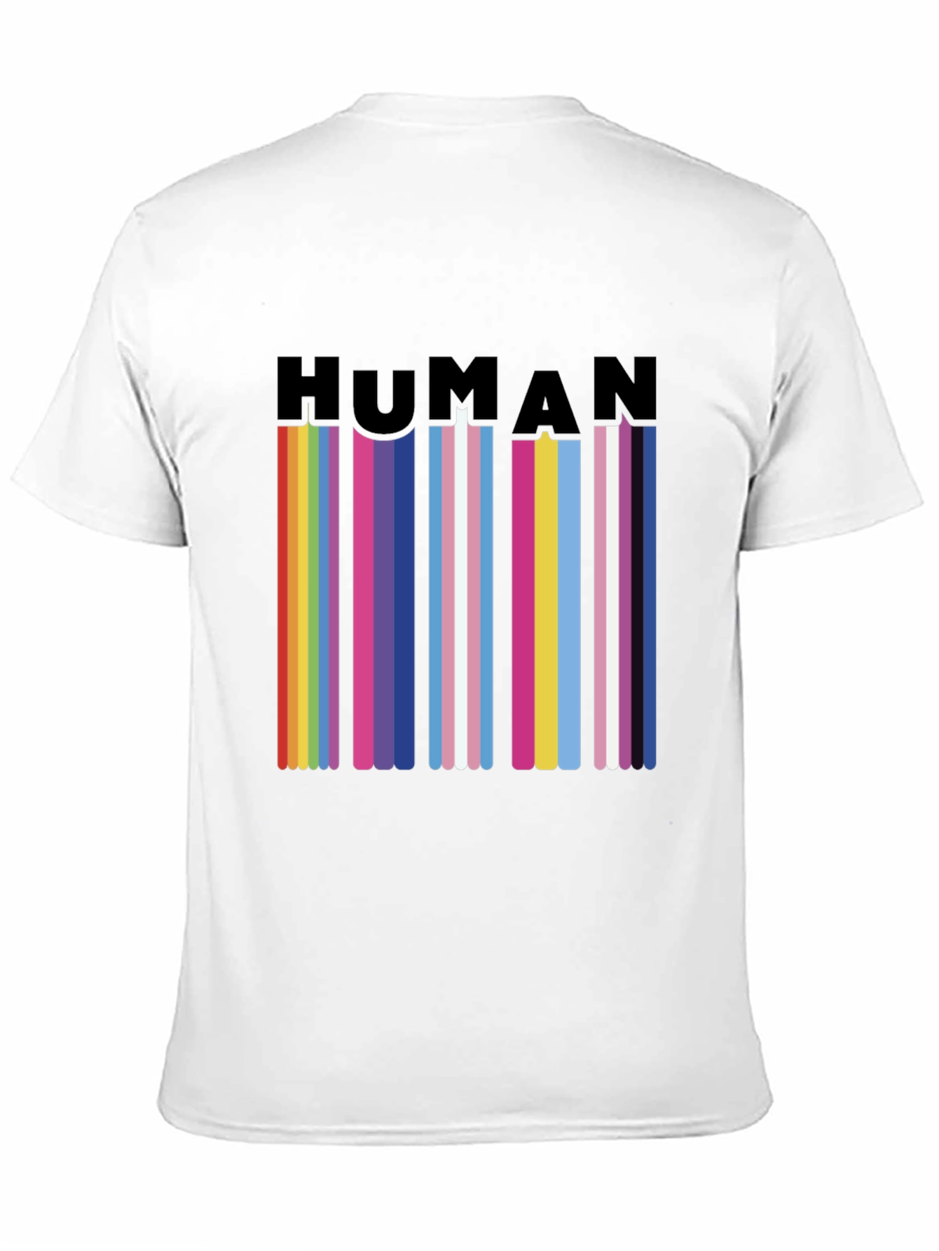 Human Pride T-Shirt - LGBTQ+ Rainbow Stripes