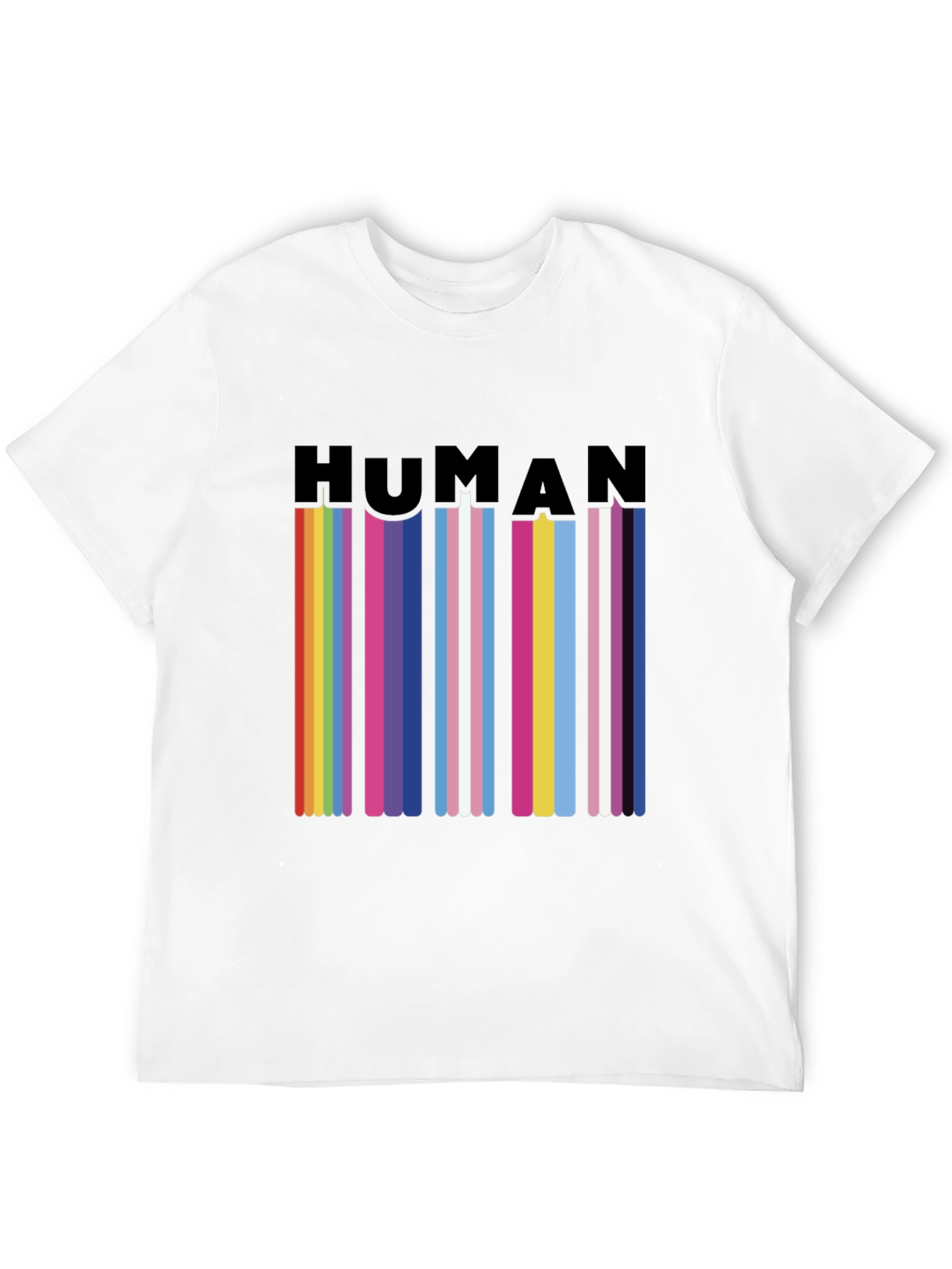 Human Pride T-Shirt - LGBTQ+ Rainbow Stripes