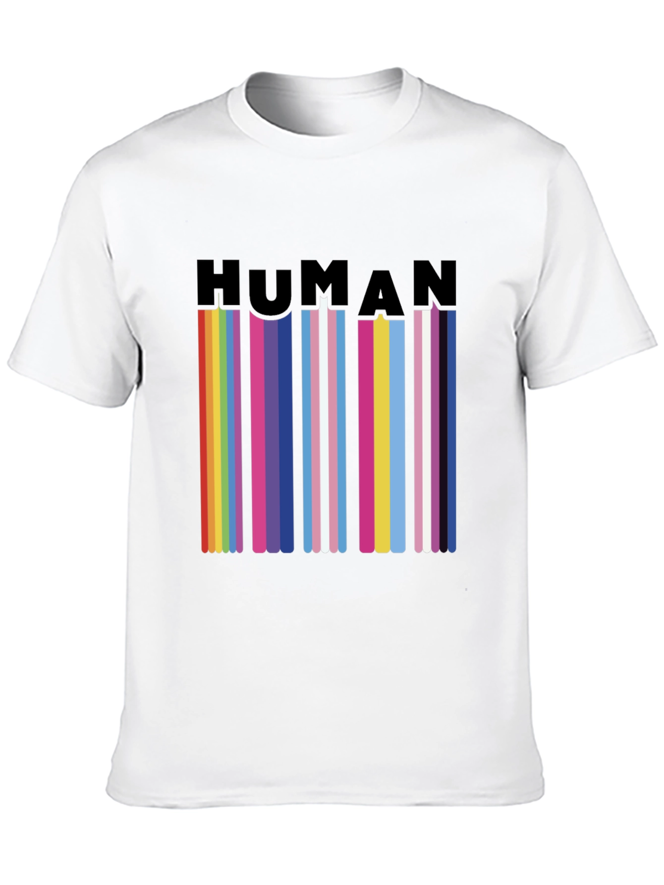 Human Pride T-Shirt - LGBTQ+ Rainbow Stripes