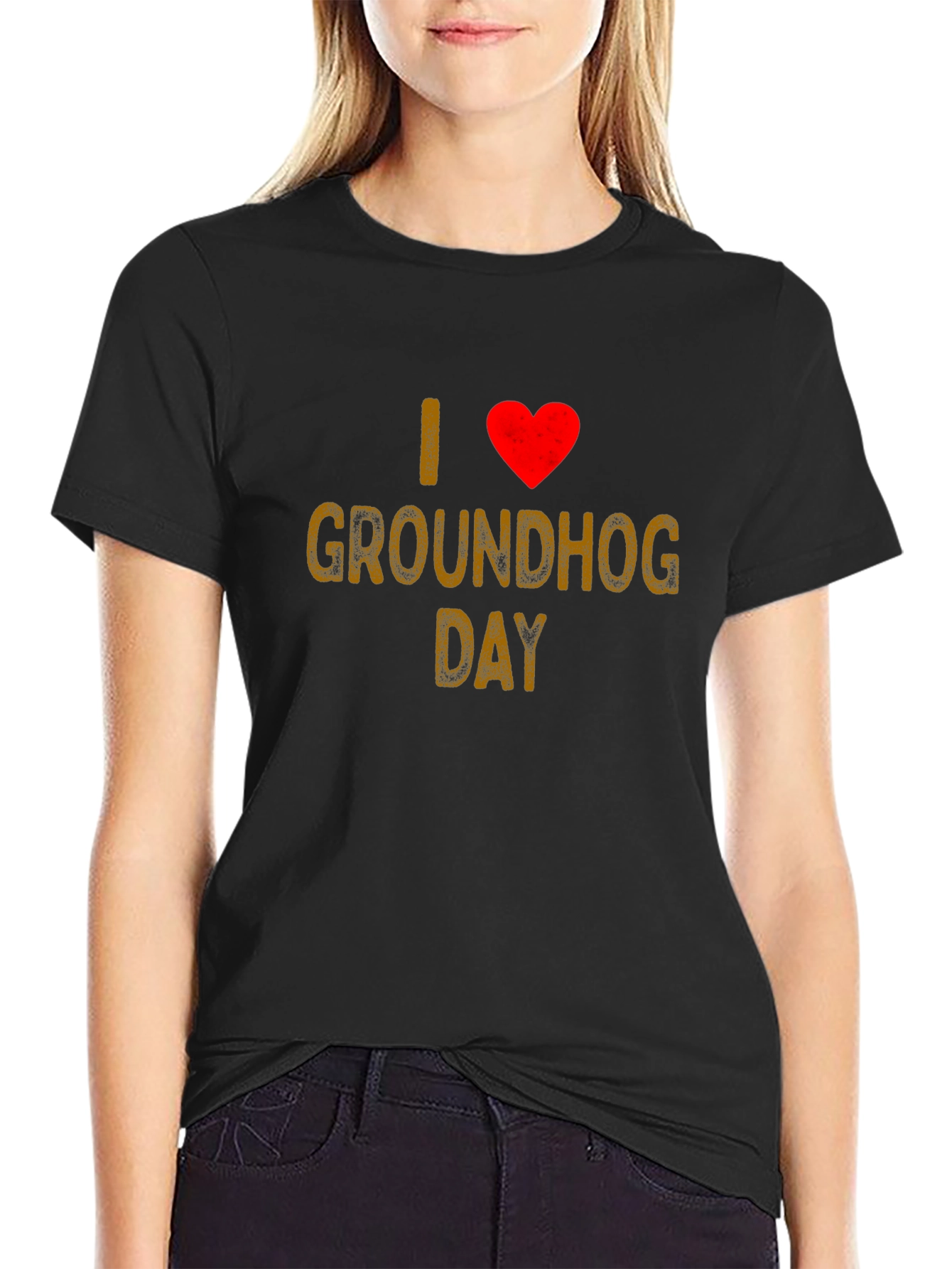 I Love Groundhog Day T-Shirt - Black