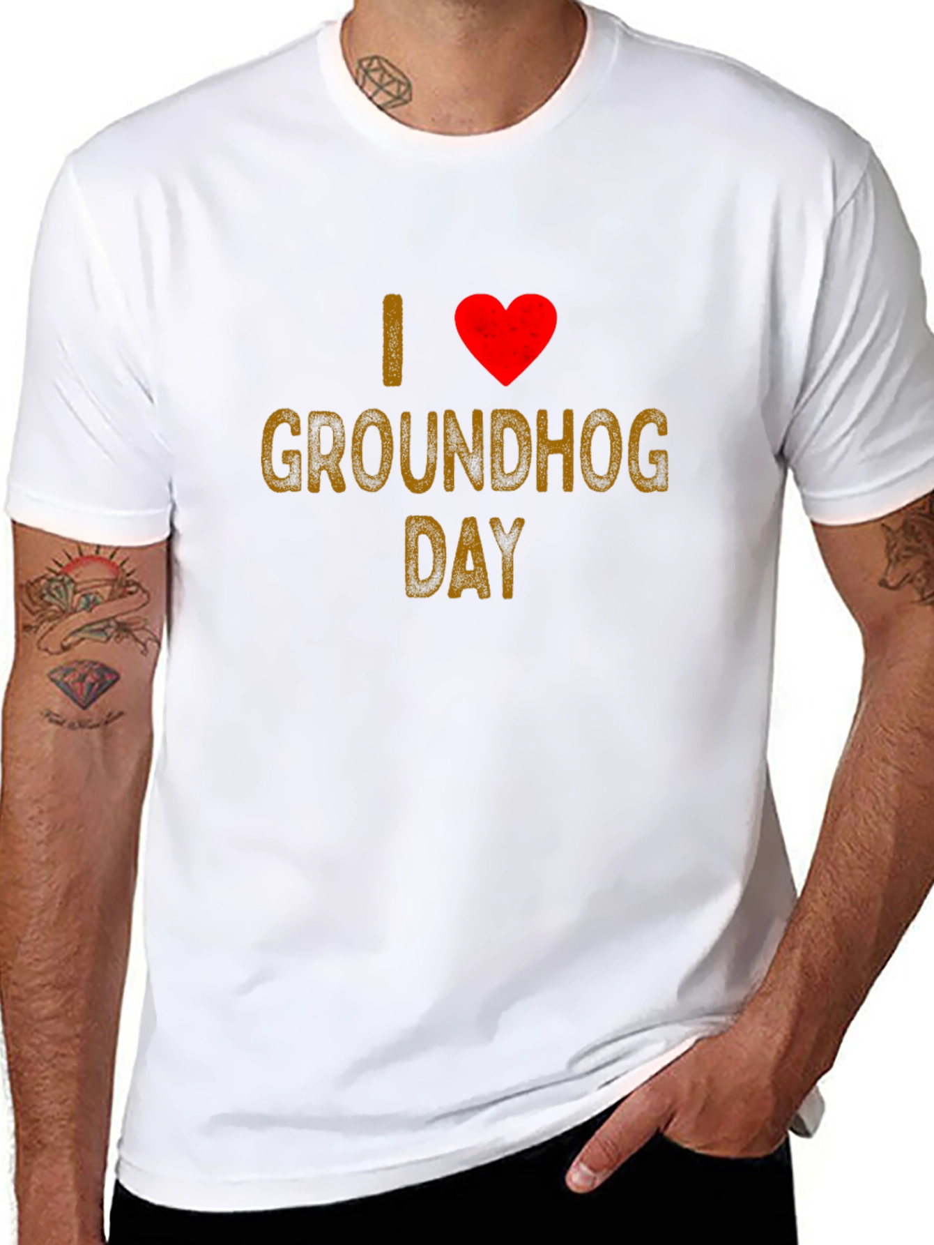 I Love Groundhog Day T-Shirt - Black