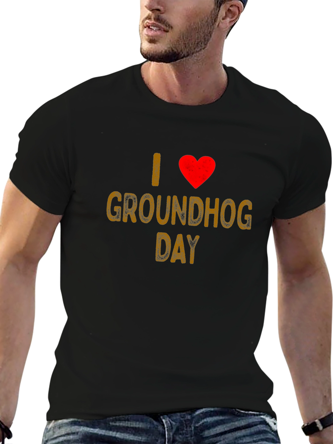 I Love Groundhog Day T-Shirt - Black