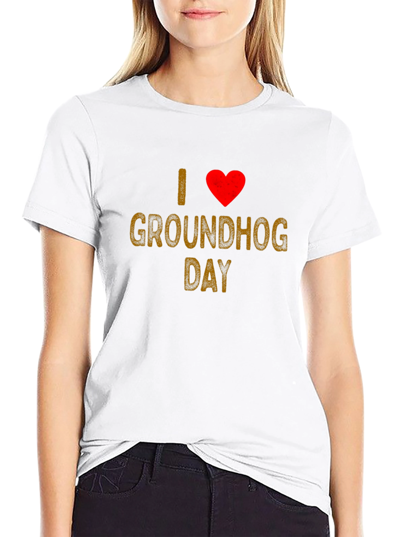 I Love Groundhog Day T-Shirt - Black