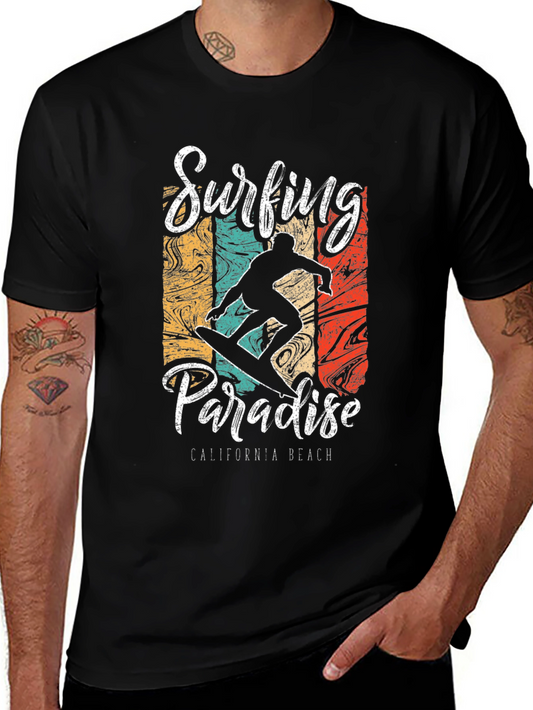 Surfing Paradise Graphic Tee - California Beach Style