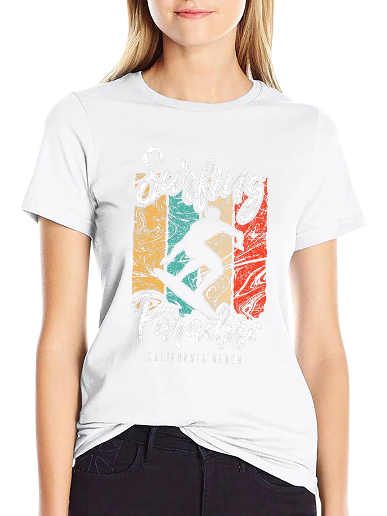 Surfing Paradise Graphic Tee - California Beach Style