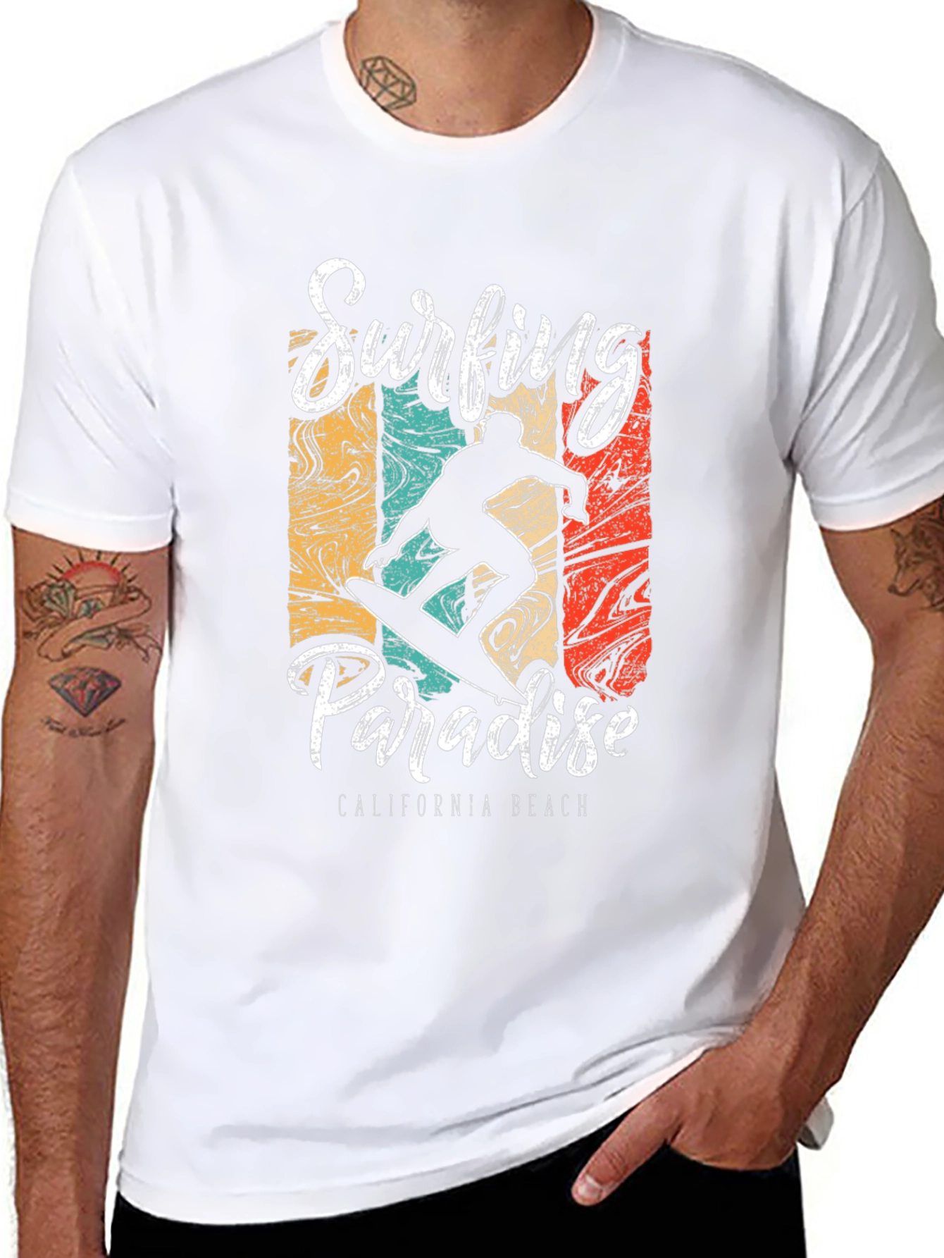 Surfing Paradise Graphic Tee - California Beach Style