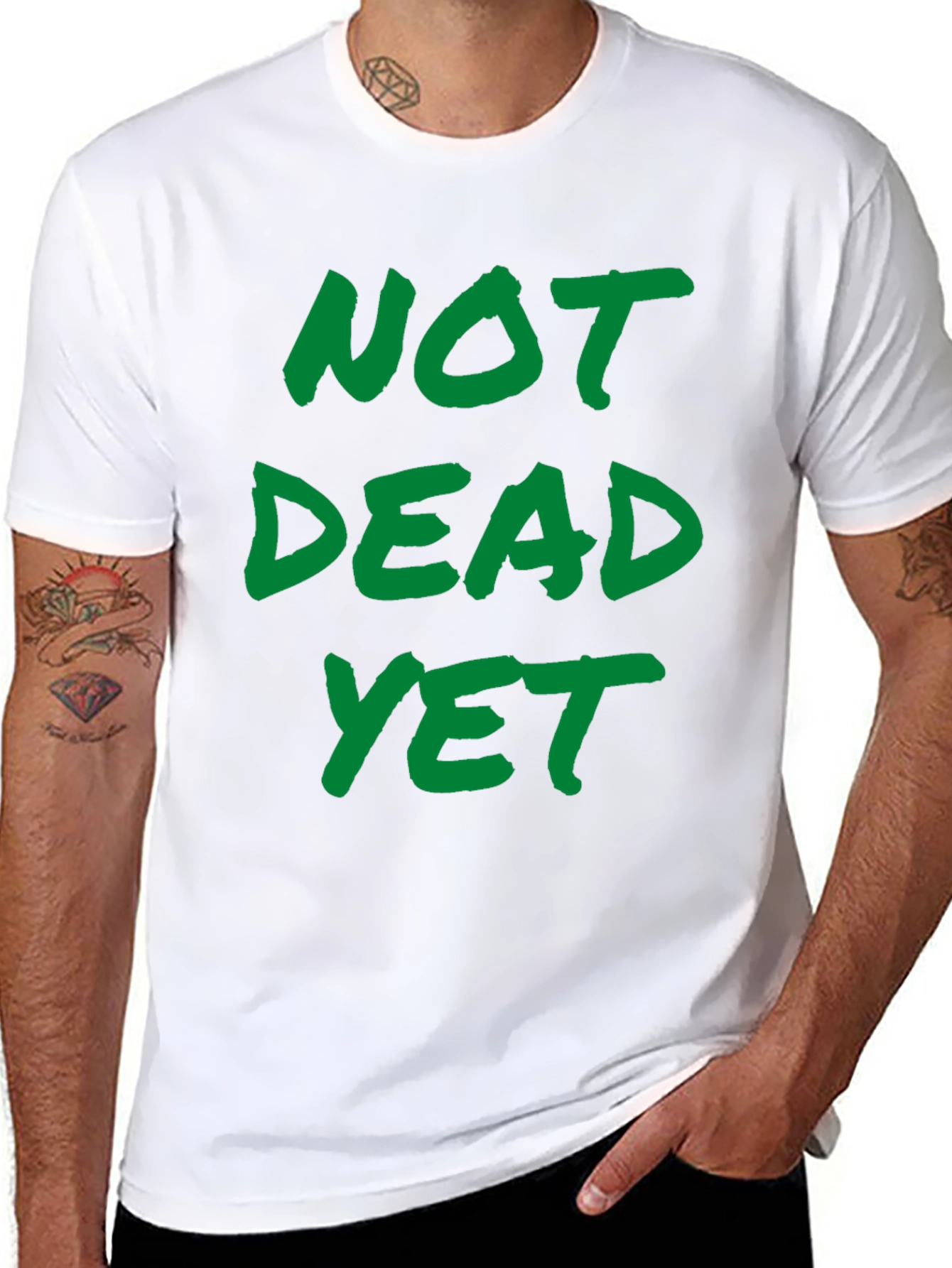 Not Dead Yet Graphic Tee - Black Cotton T-Shirt