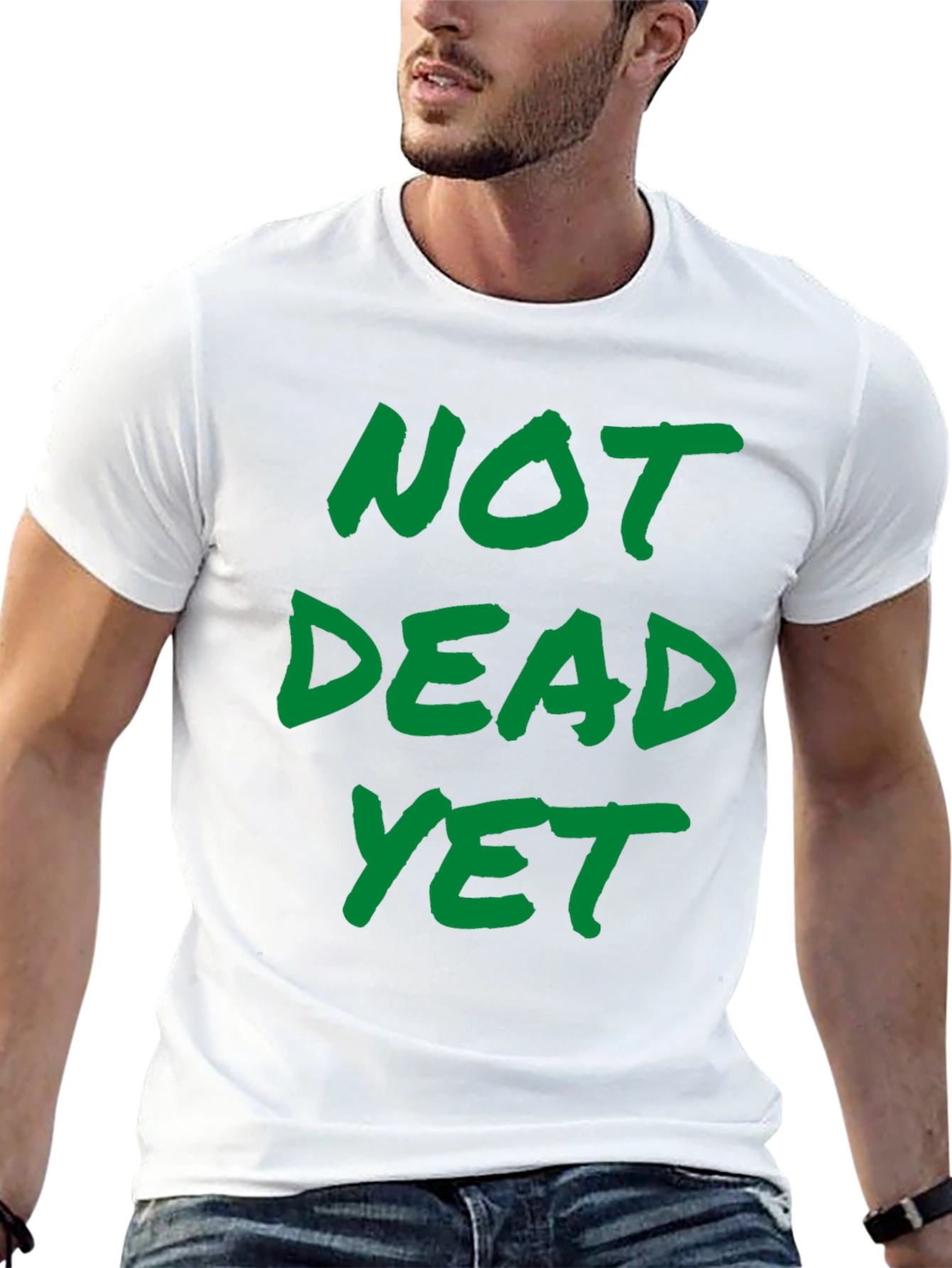 Not Dead Yet Graphic Tee - Black Cotton T-Shirt