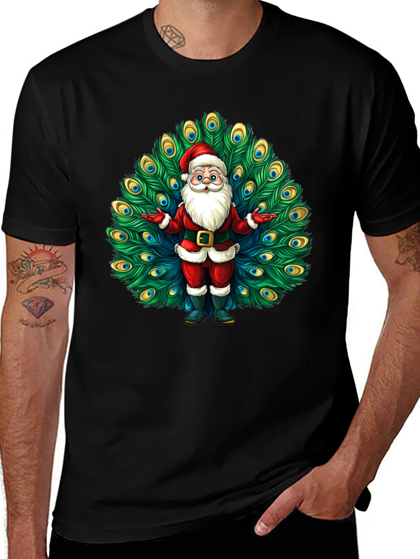 Santa Claus Peacock Tee