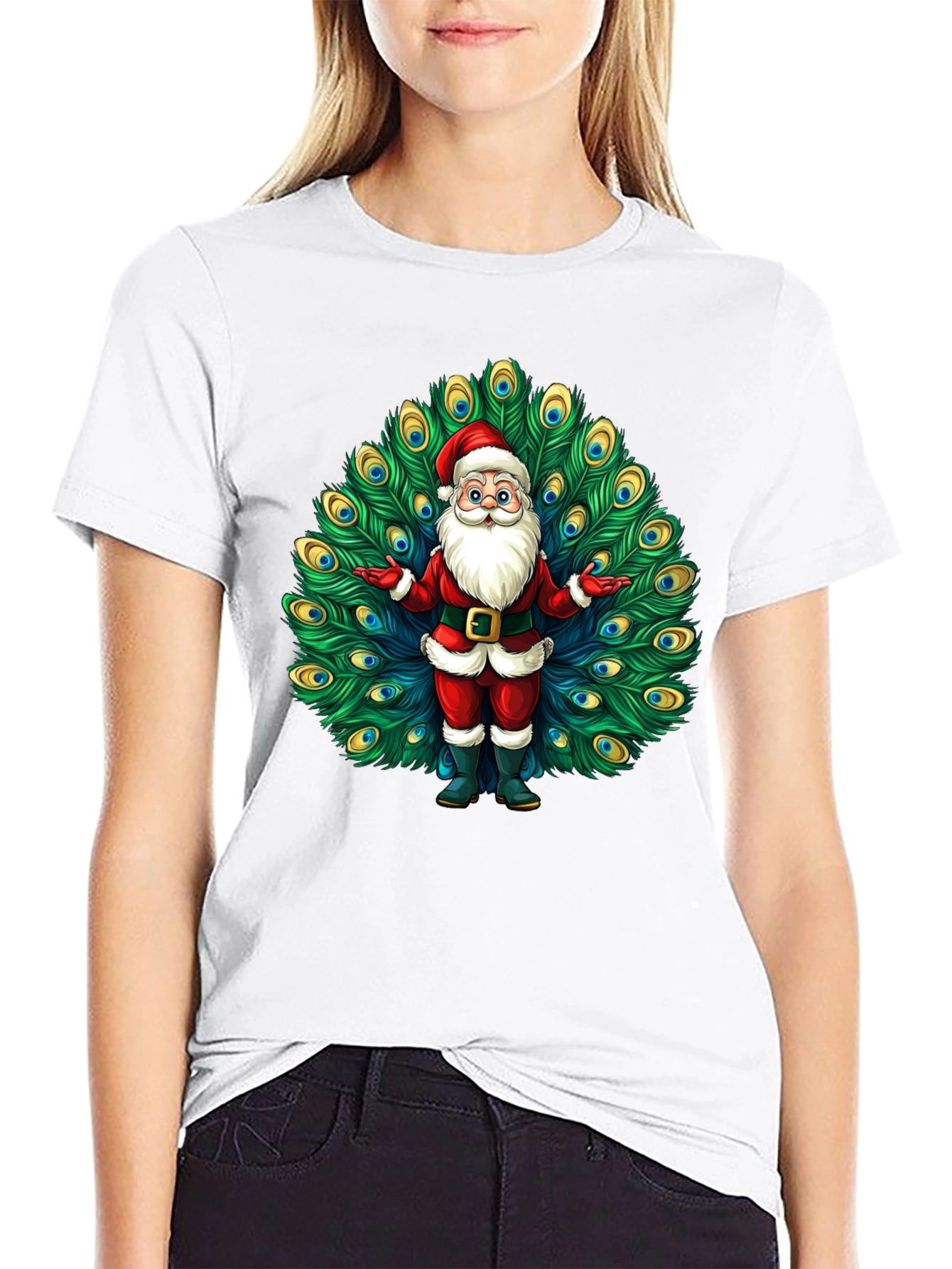 Santa Claus Peacock Tee