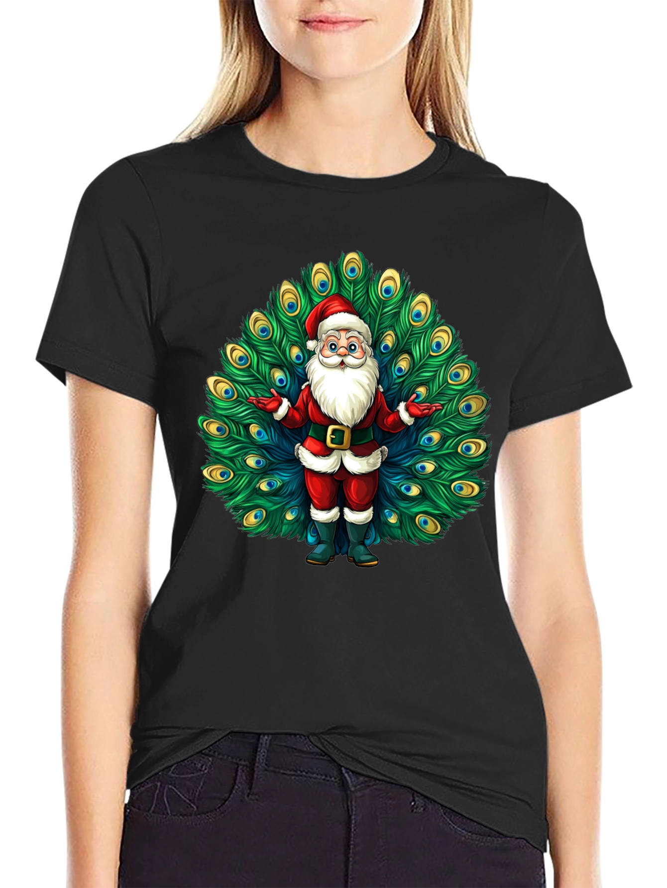 Santa Claus Peacock Tee