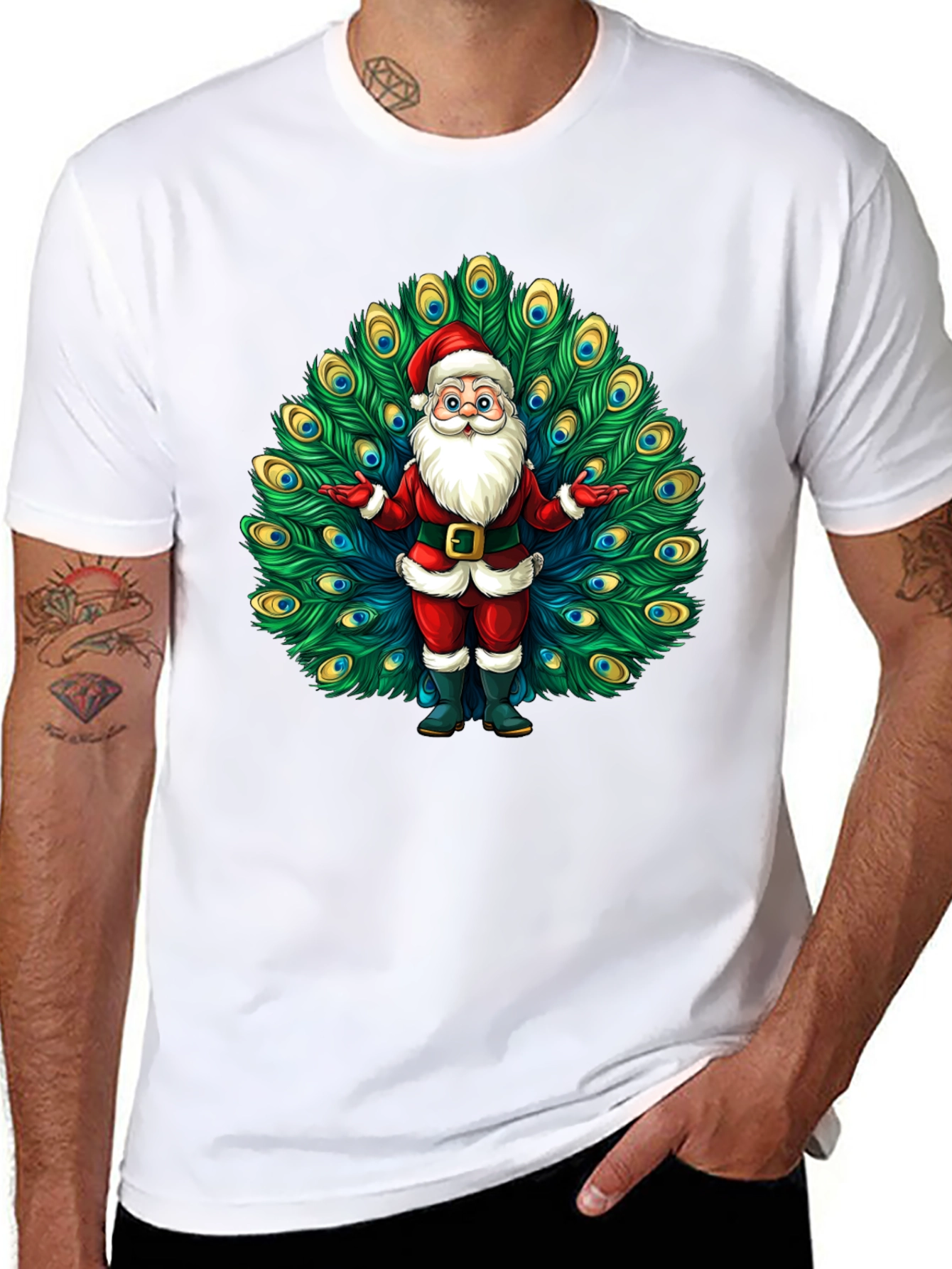 Santa Claus Peacock Tee