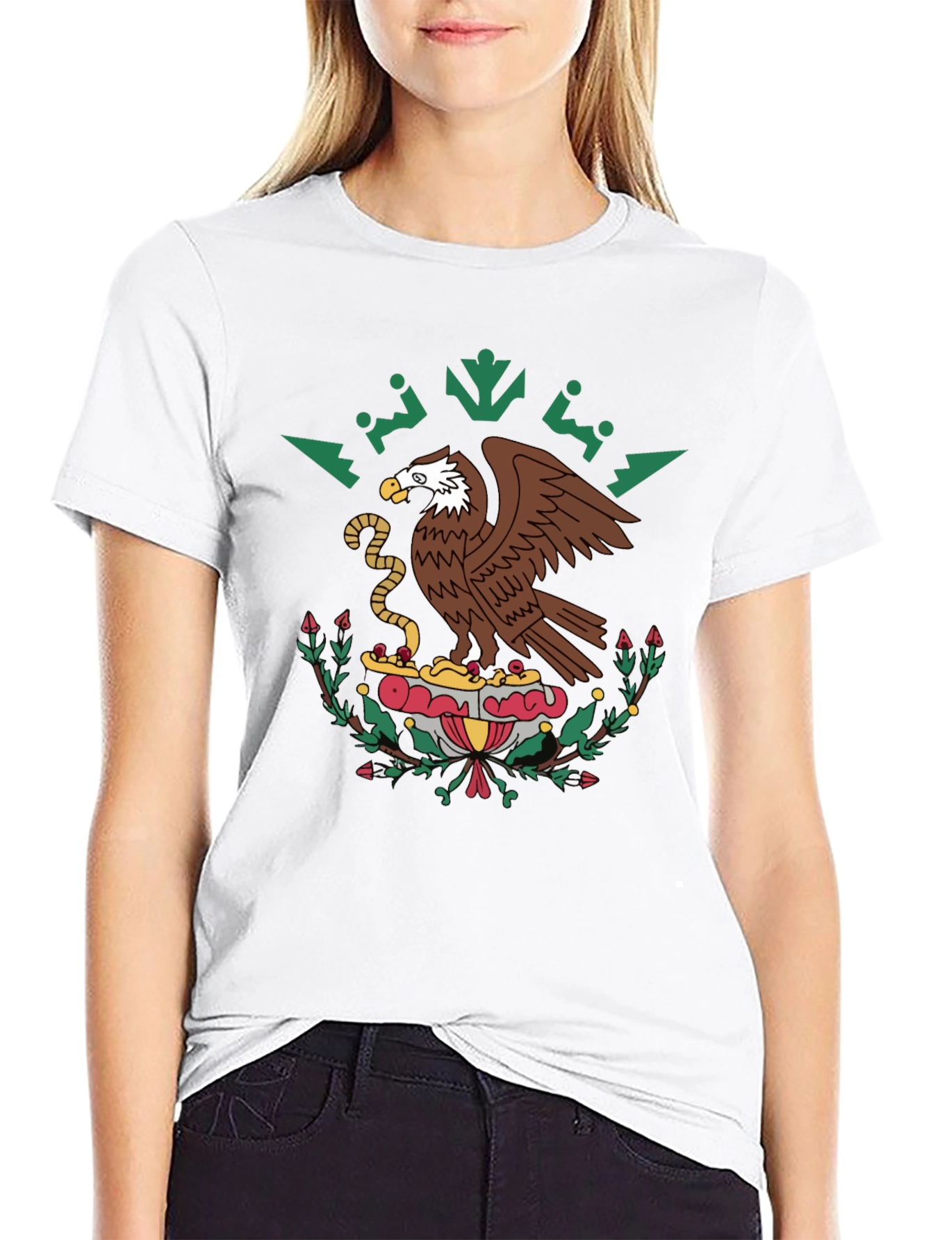 Mexican Eagle Emblem Black T-Shirt