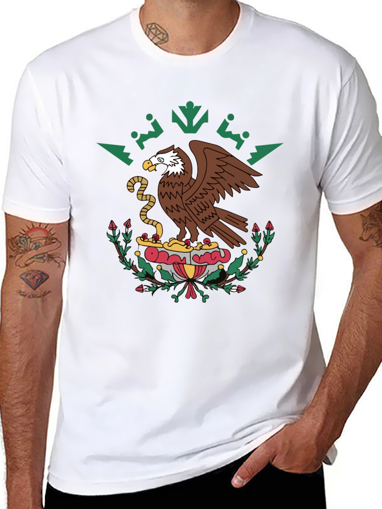 Mexican Eagle Emblem Black T-Shirt