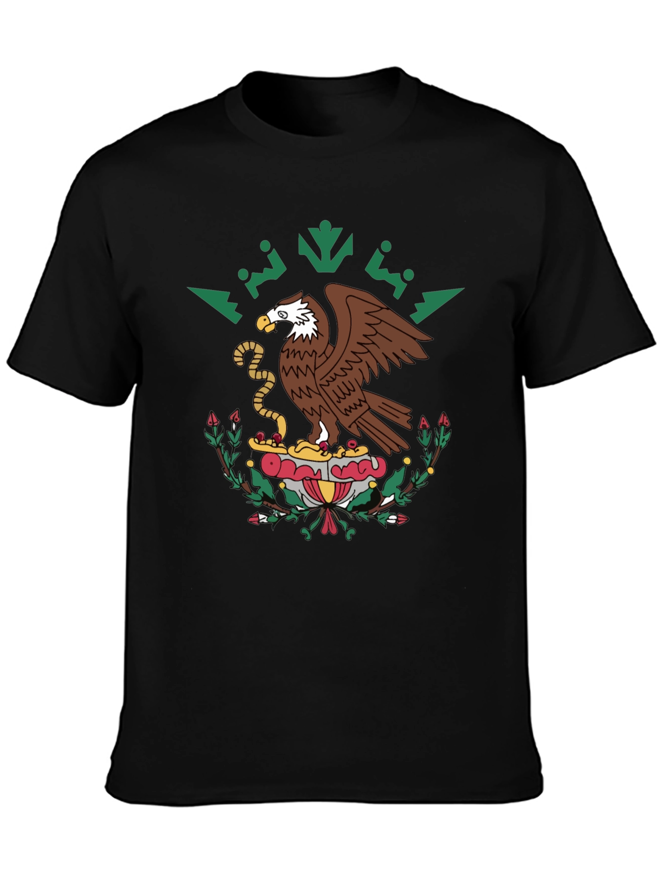 Mexican Eagle Emblem Black T-Shirt