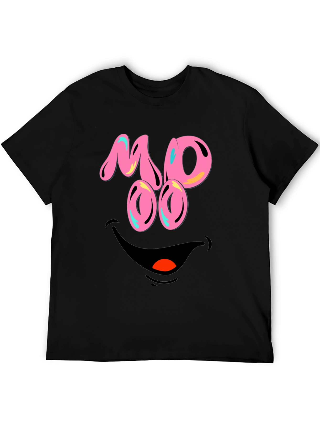 Funny MOOO Face Graphic T-Shirt