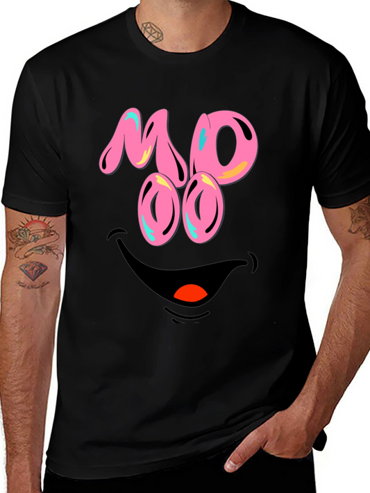 Funny MOOO Face Graphic T-Shirt