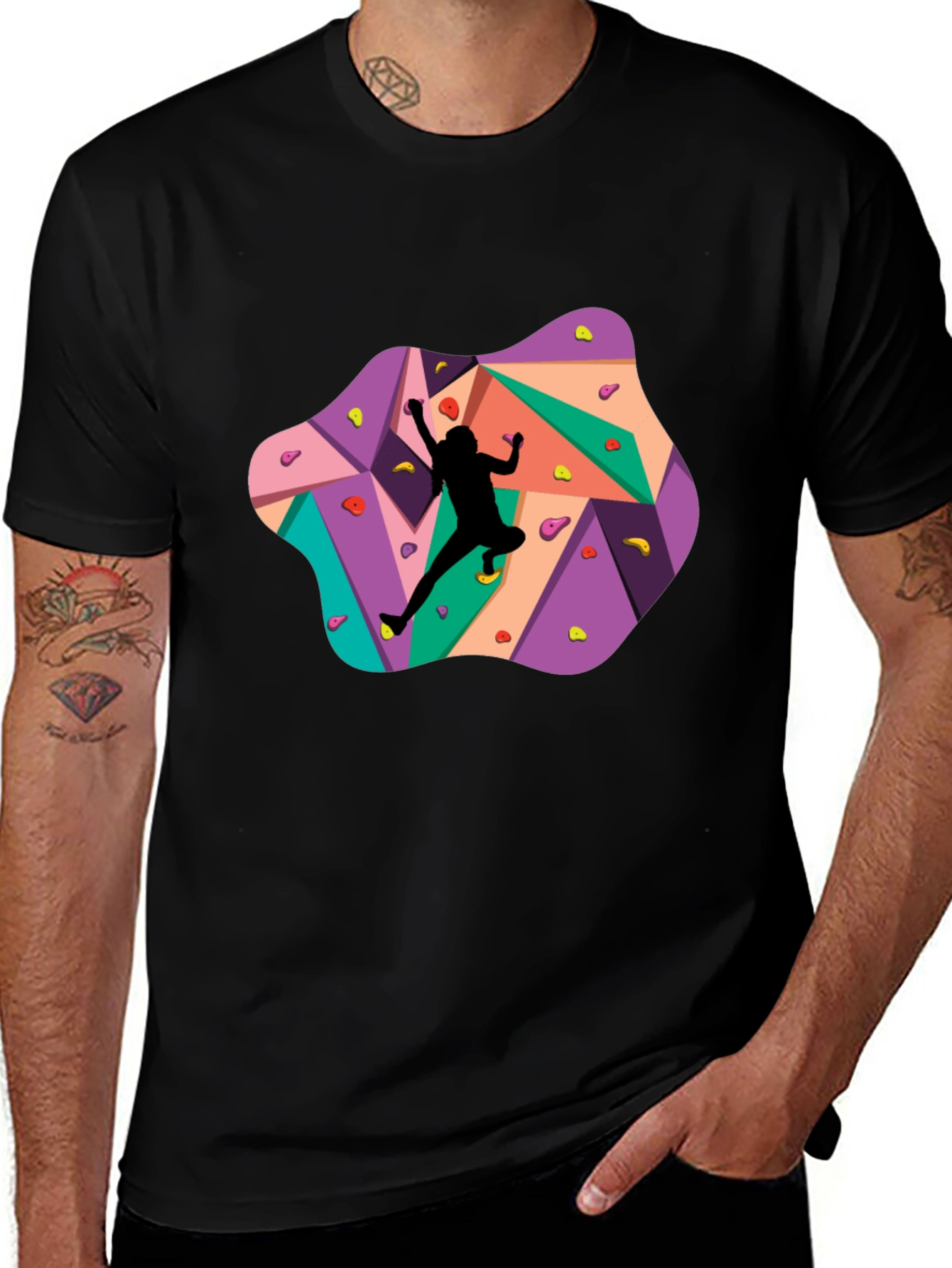 Climbing Wall Graphic Tee - Black T-Shirt