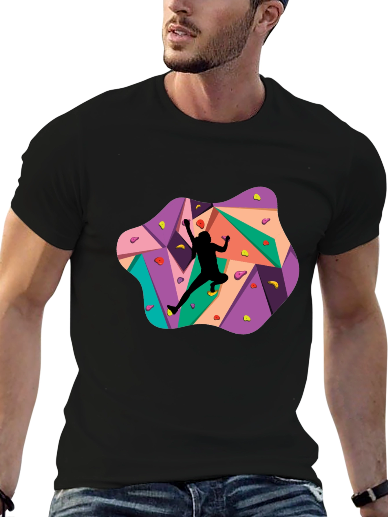 Climbing Wall Graphic Tee - Black T-Shirt