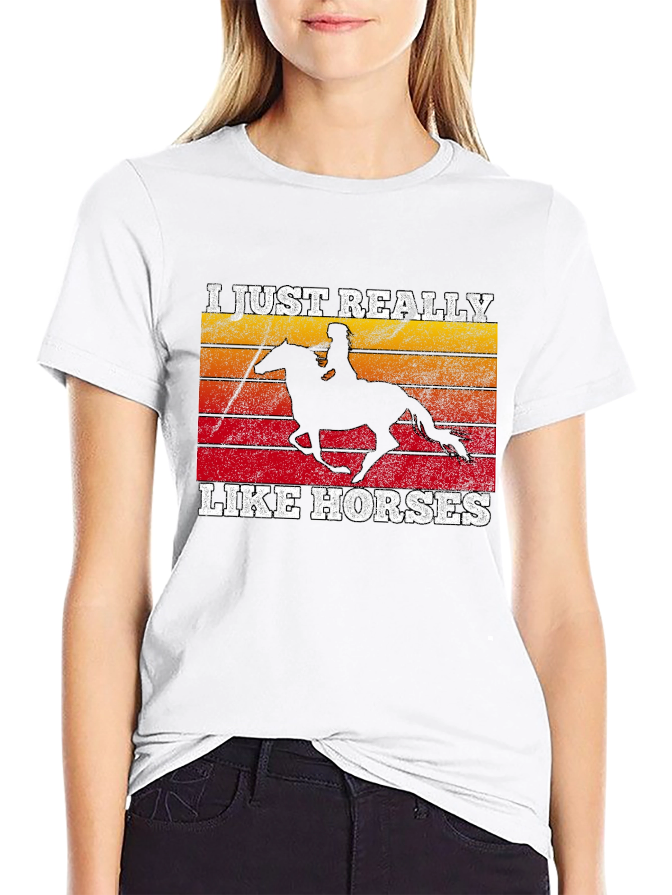 I Just Really Like Horses Black T-Shirt