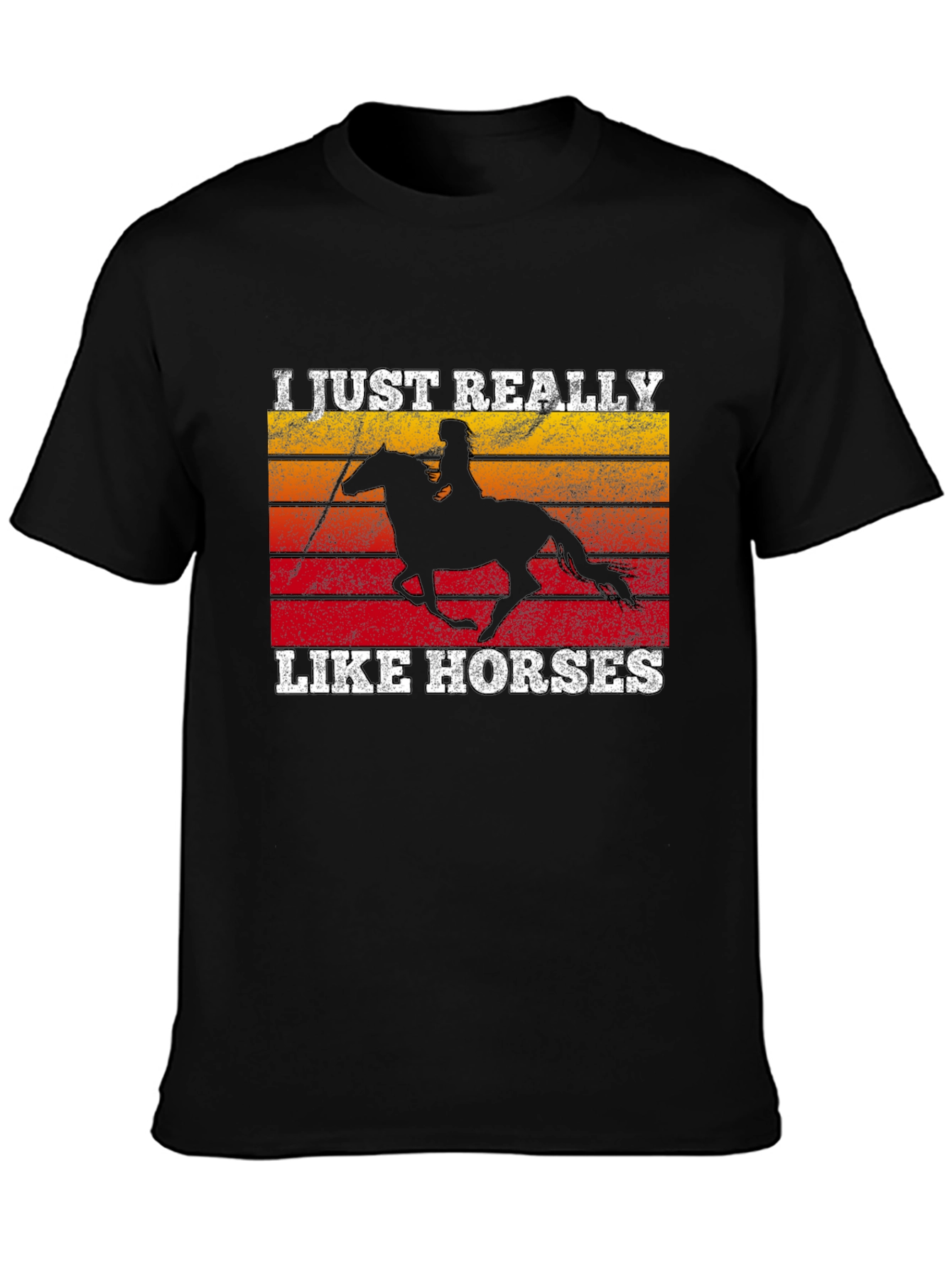 I Just Really Like Horses Black T-Shirt