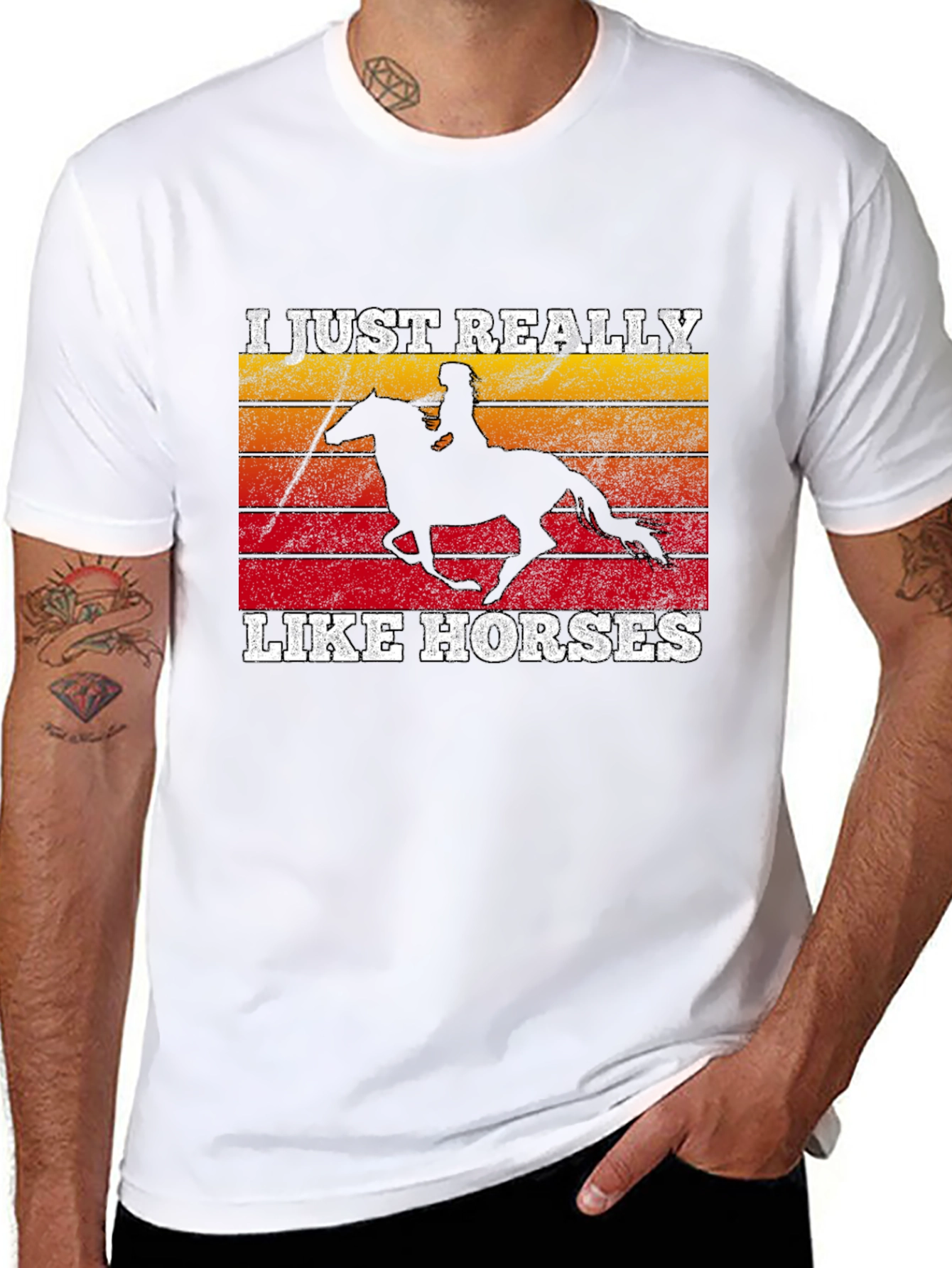I Just Really Like Horses Black T-Shirt