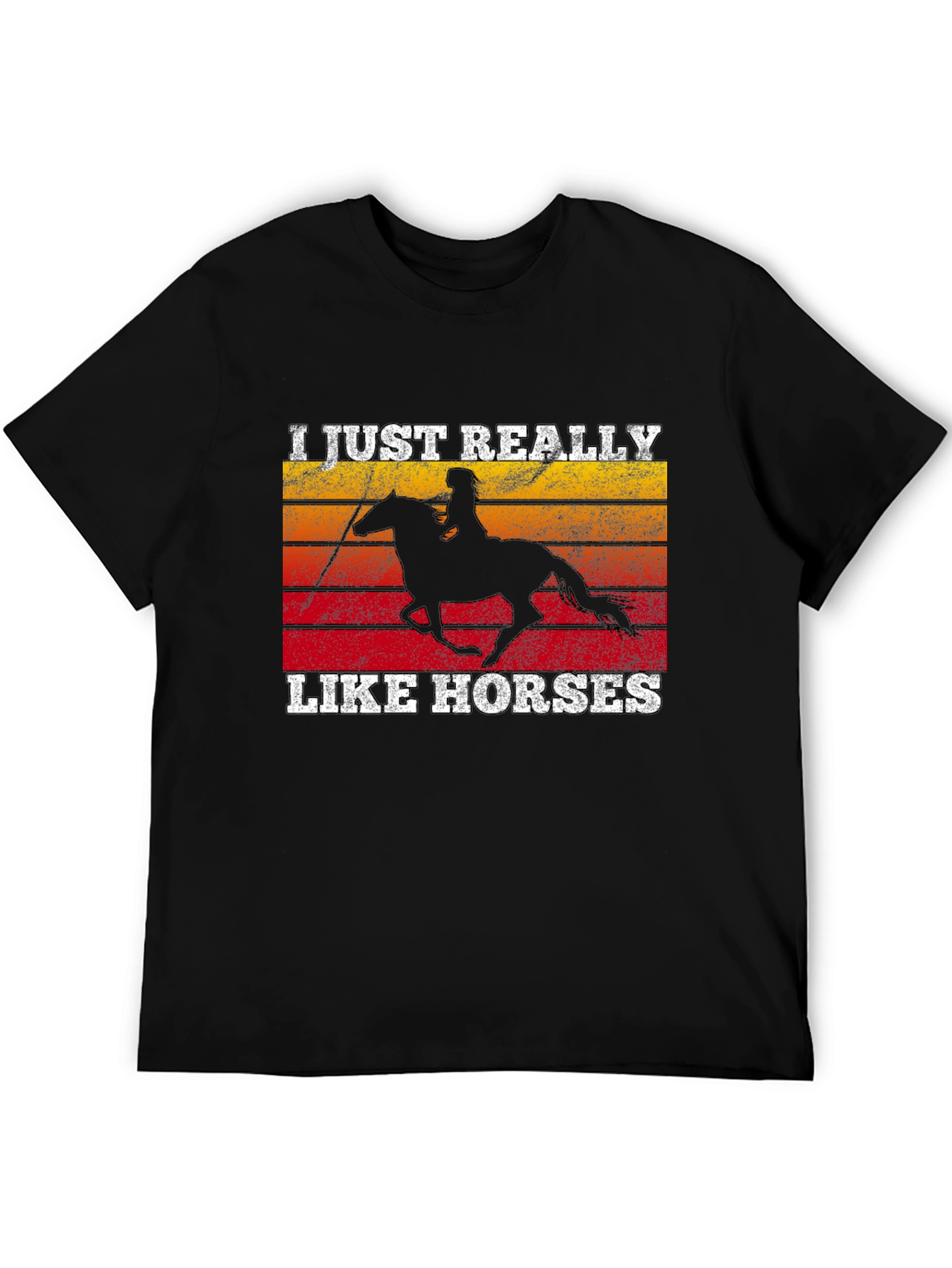 I Just Really Like Horses Black T-Shirt