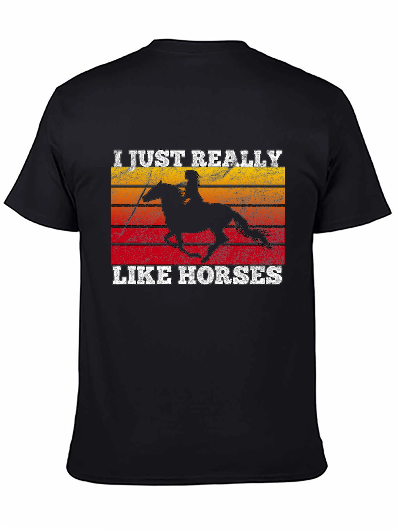 I Just Really Like Horses Black T-Shirt
