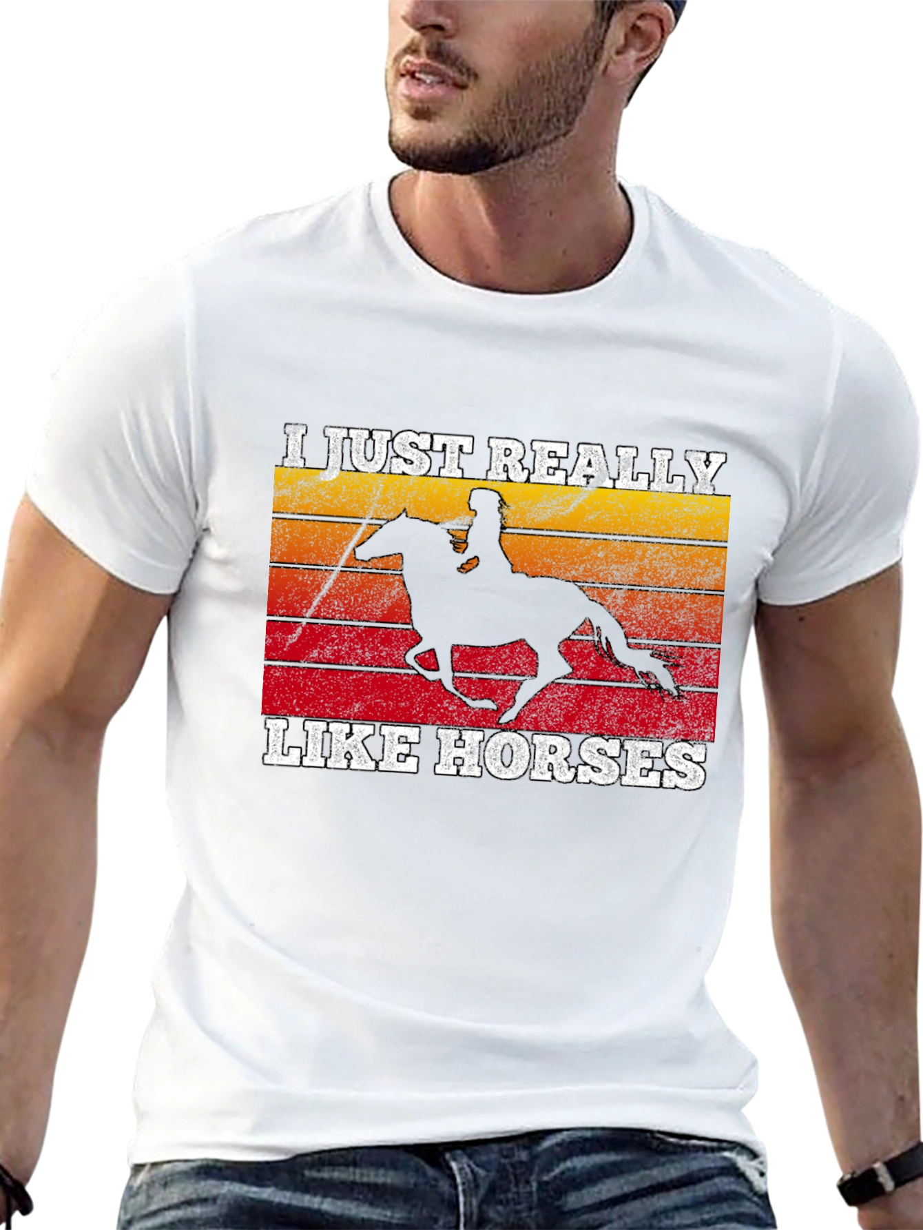 I Just Really Like Horses Black T-Shirt