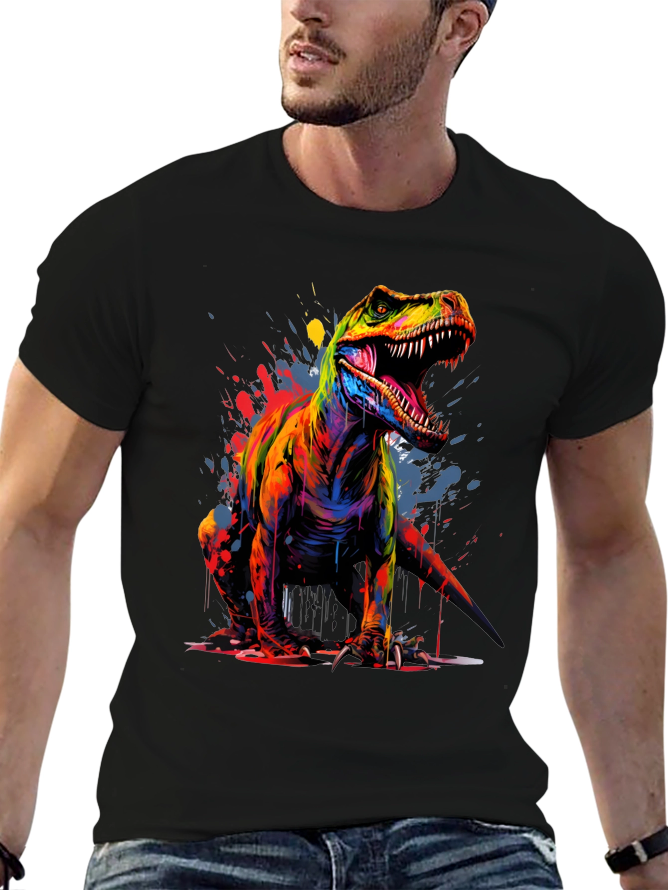 Vibrant T-Rex Graphic Tee - Bold Dinosaur Design