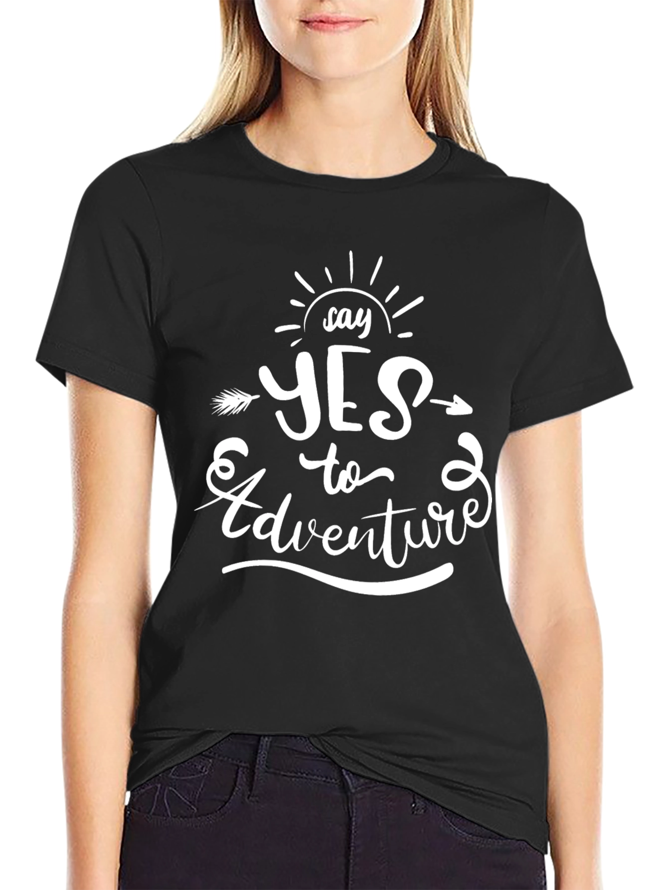 Say Yes to Adventure T-Shirt - Black